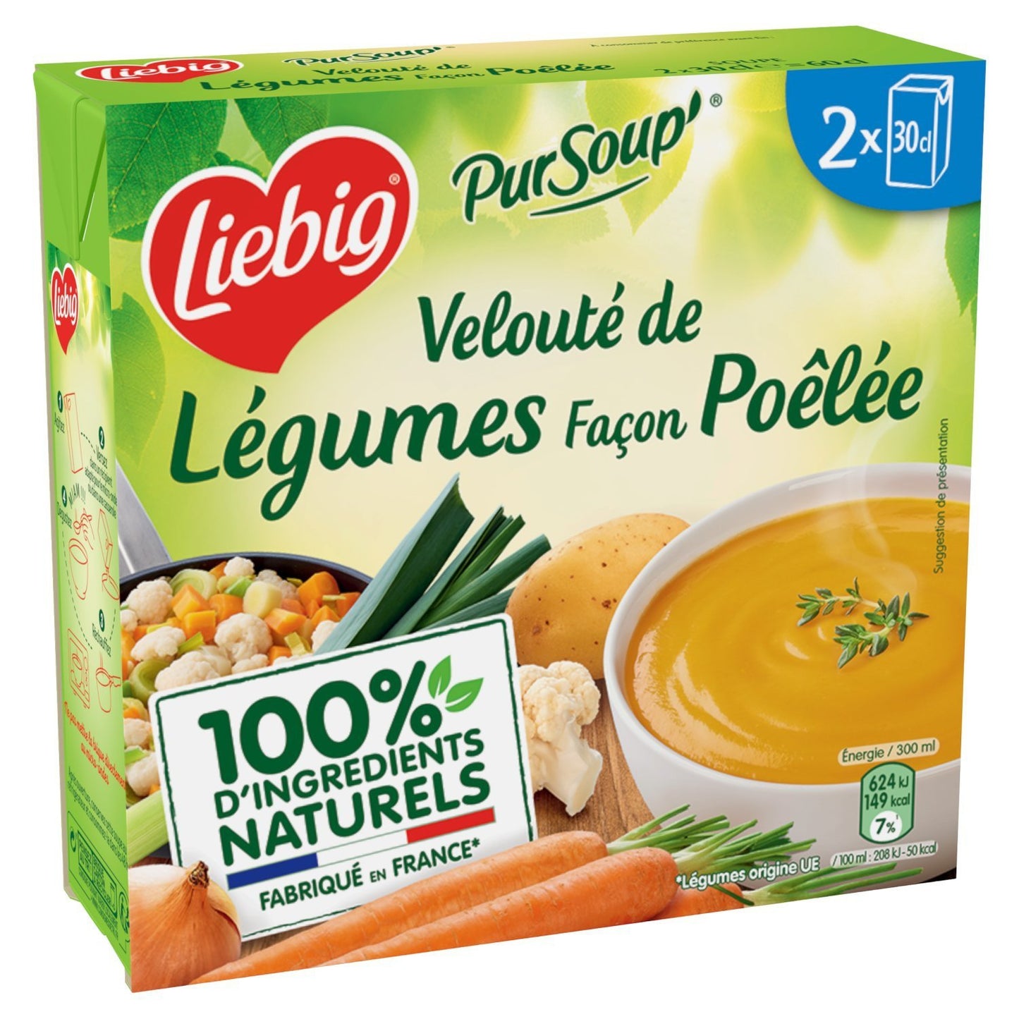 Soupe Velouté Pomme de Terre Carotte Oignon LIEBIG les 2 briques de 30 cl