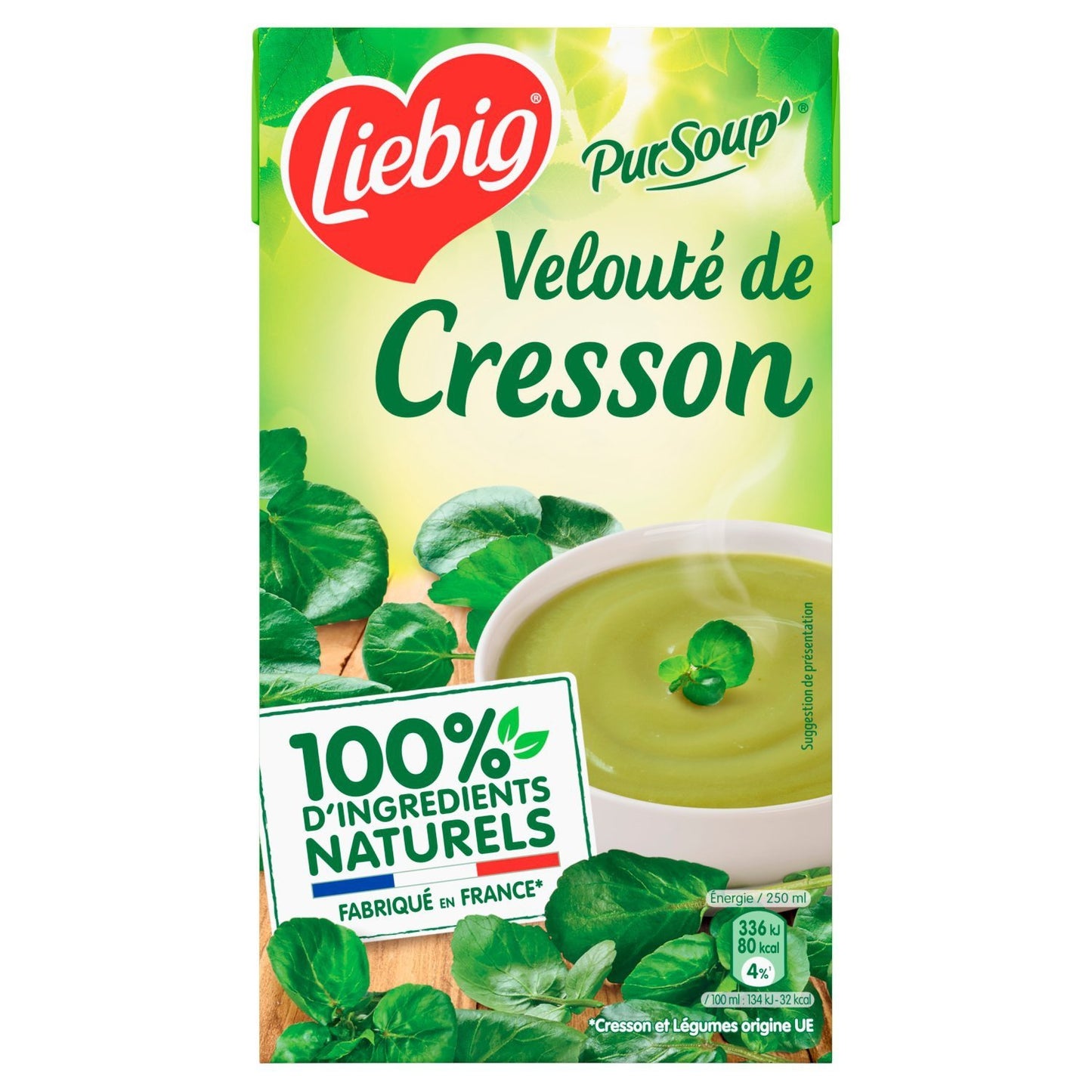 Soupe Velouté Pommes de Terre, Cresson, Petits Pois LIEBIG la brique de 1 l