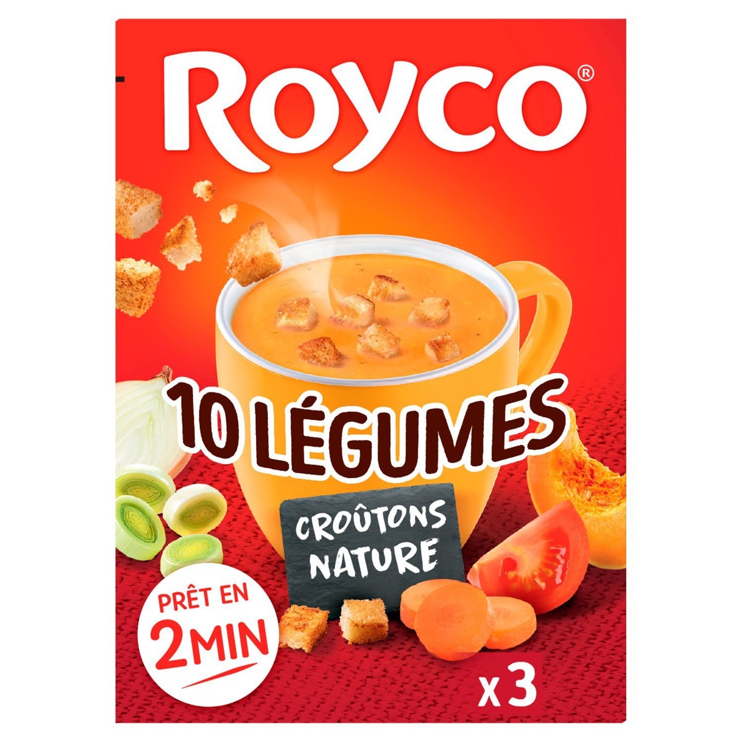 Soupe Déshydratée aux 10 Légumes et Croûtons ROYCO les 3 sachets