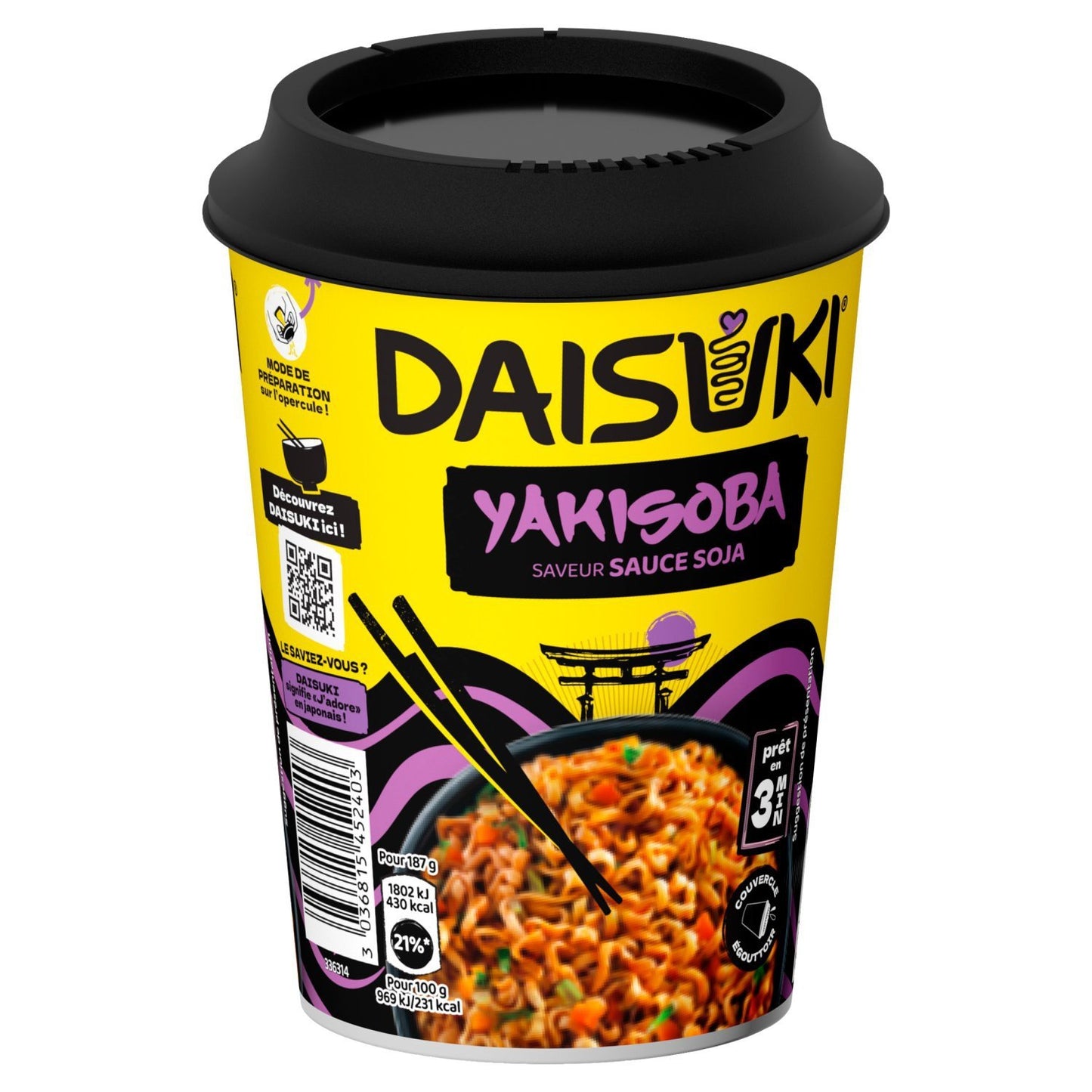 Nouilles Instantanées Saveur Sauce Soja DAISUKI le pot de 93g
