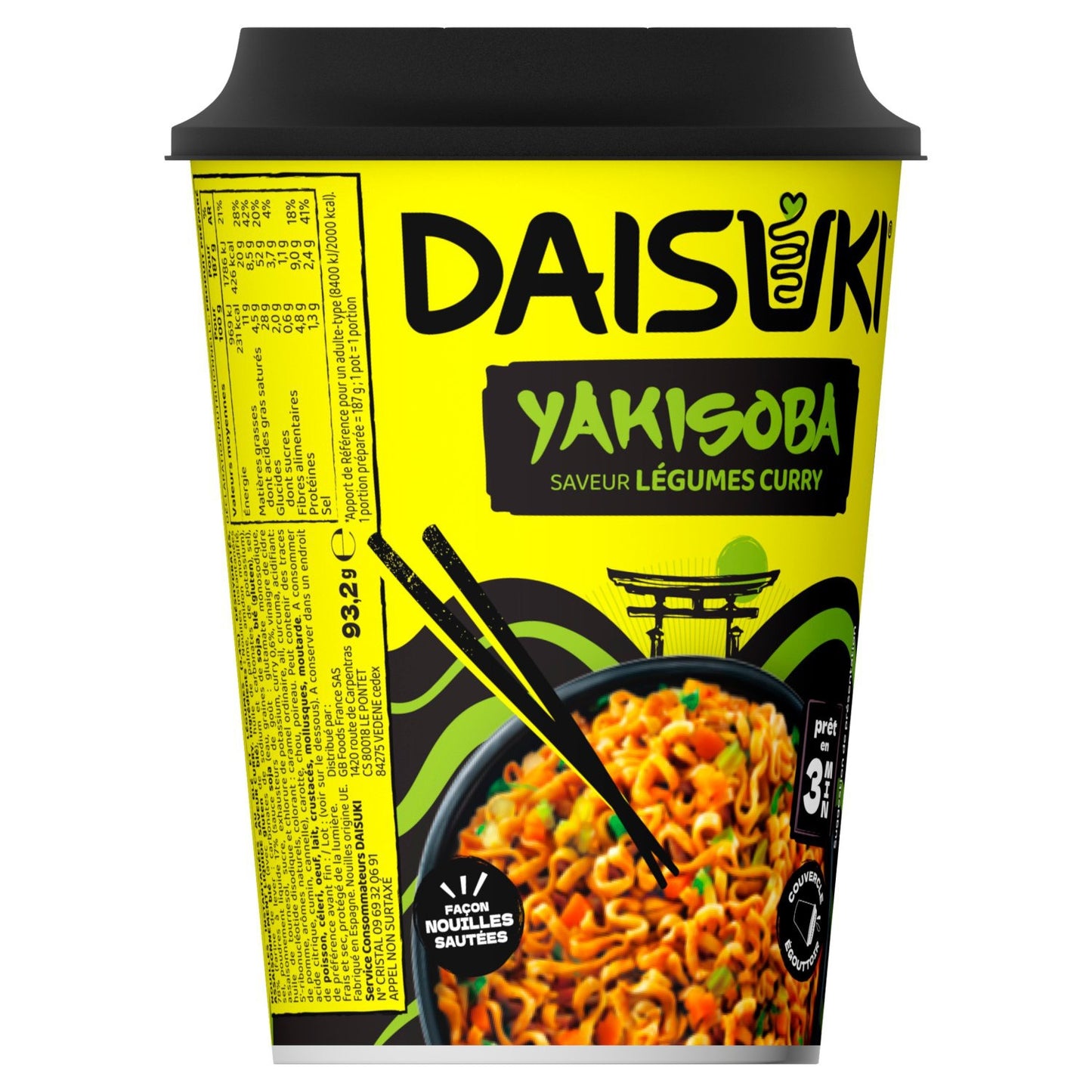 DAISUKI Instantnudeln mit Curry- und Gemüsegeschmack
