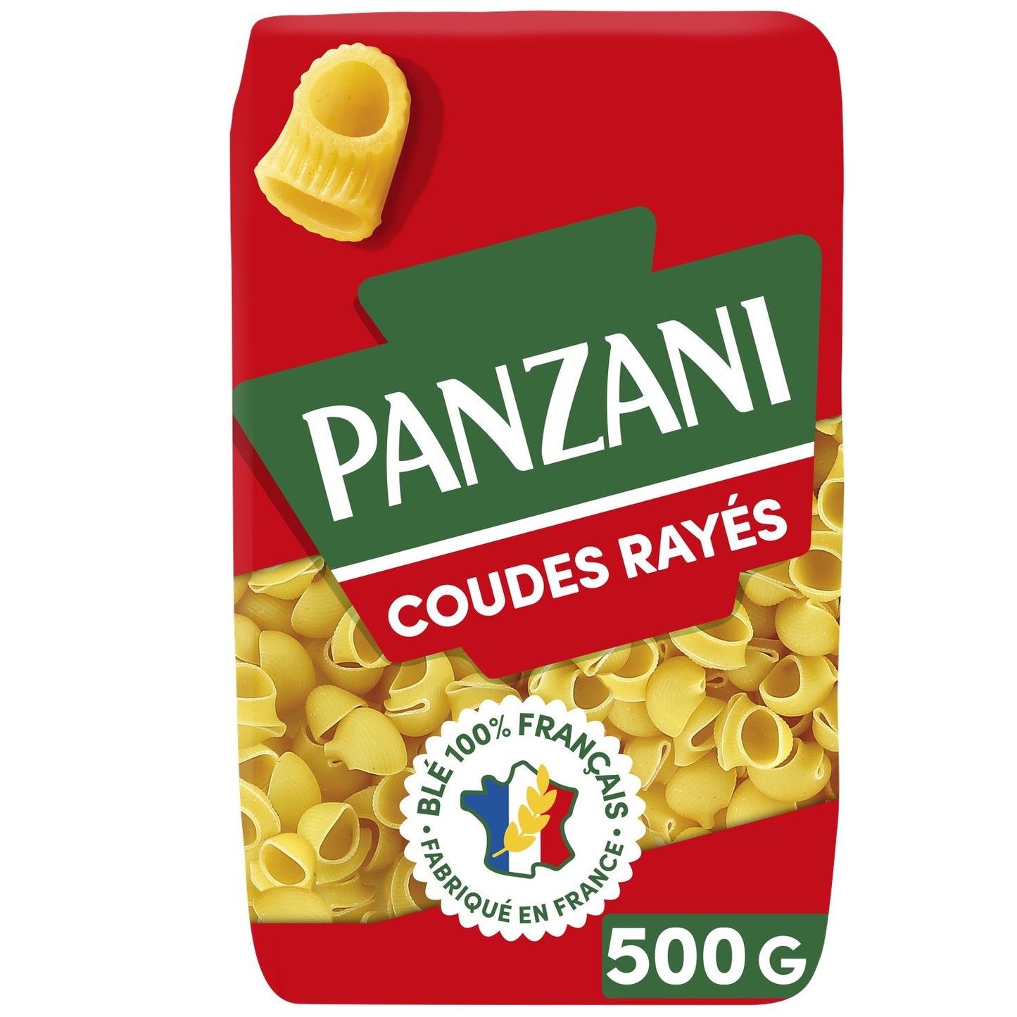 Pâtes Coudes Rayés PANZANI le paquet de 500g