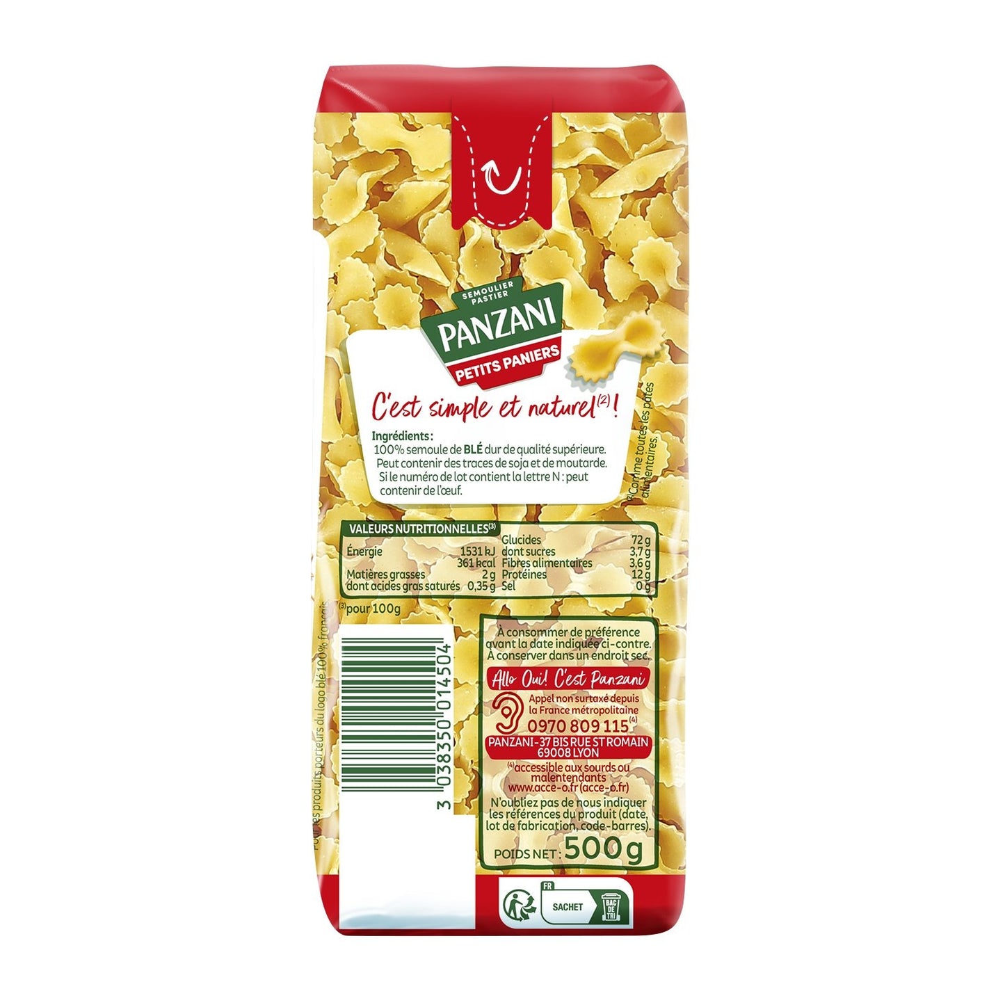 PANZANI Kleine Korbnudeln