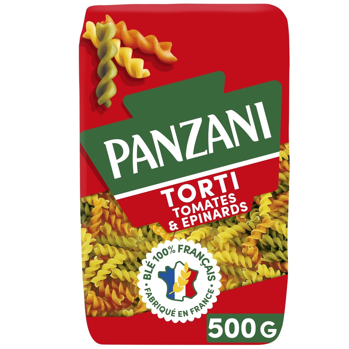 Pâtes Torti Tomates Epinards PANZANI le paquet de 500g