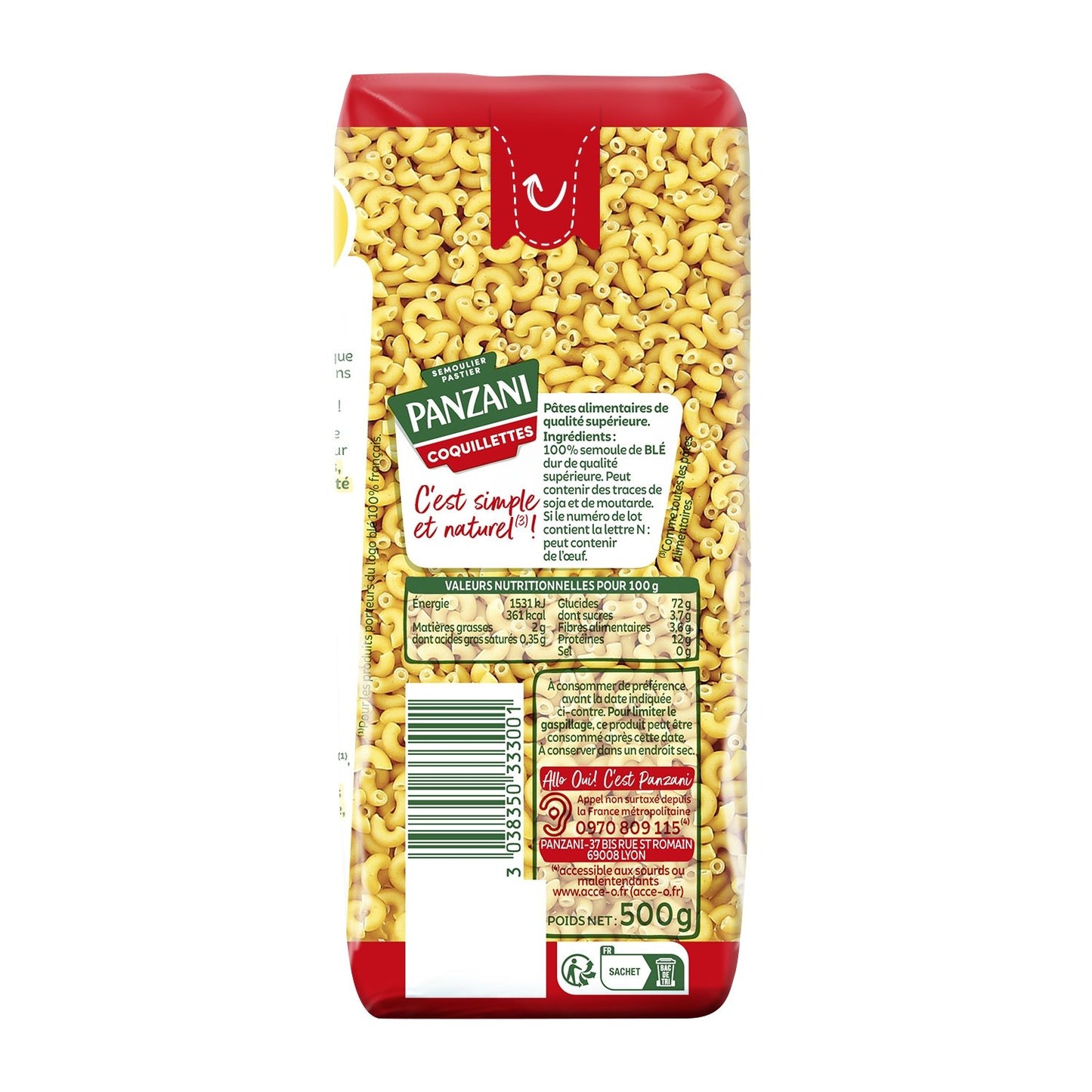PANZANI 3 Minute Coquillettes Pasta