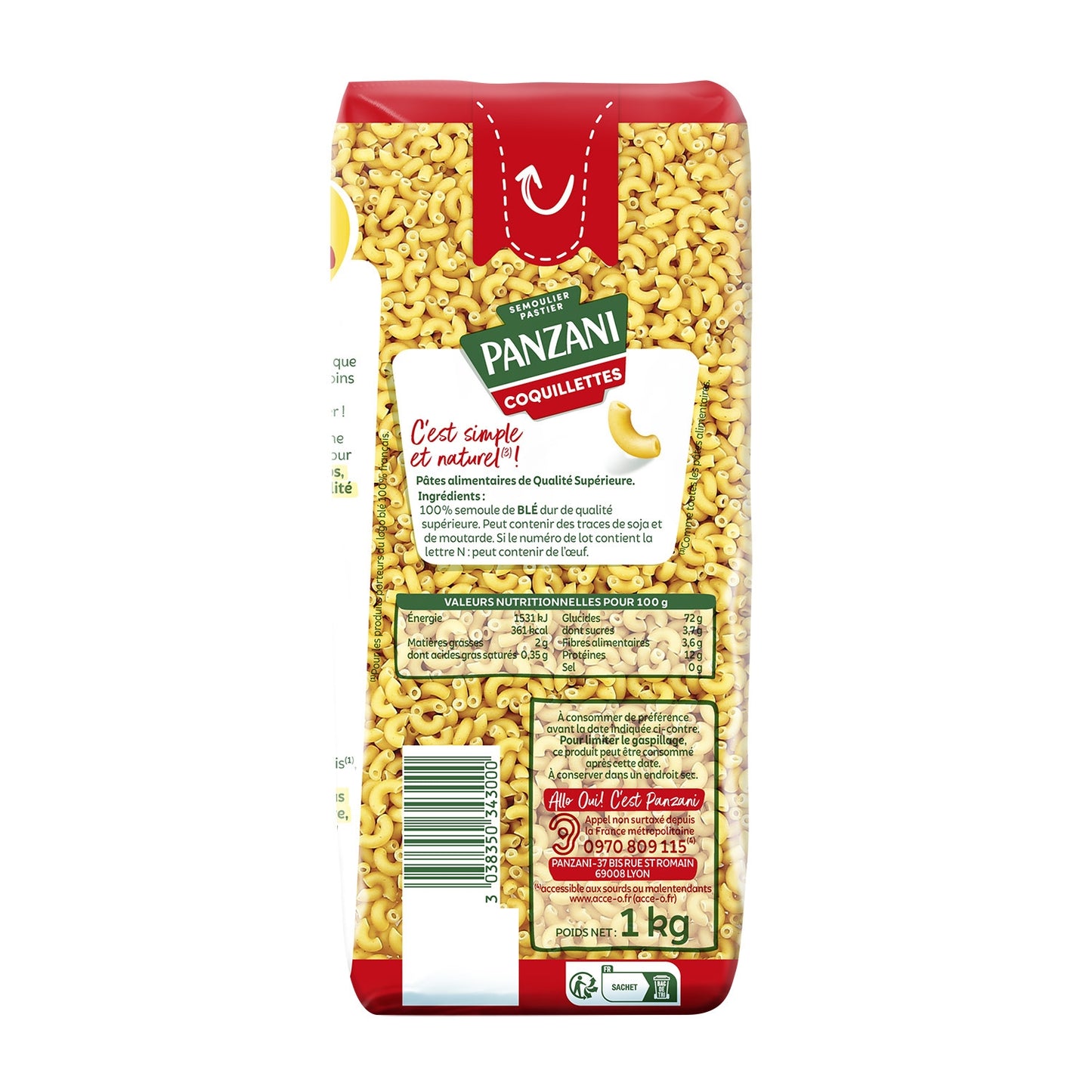 PANZANI 3-Minuten-Coquillettes-Nudeln
