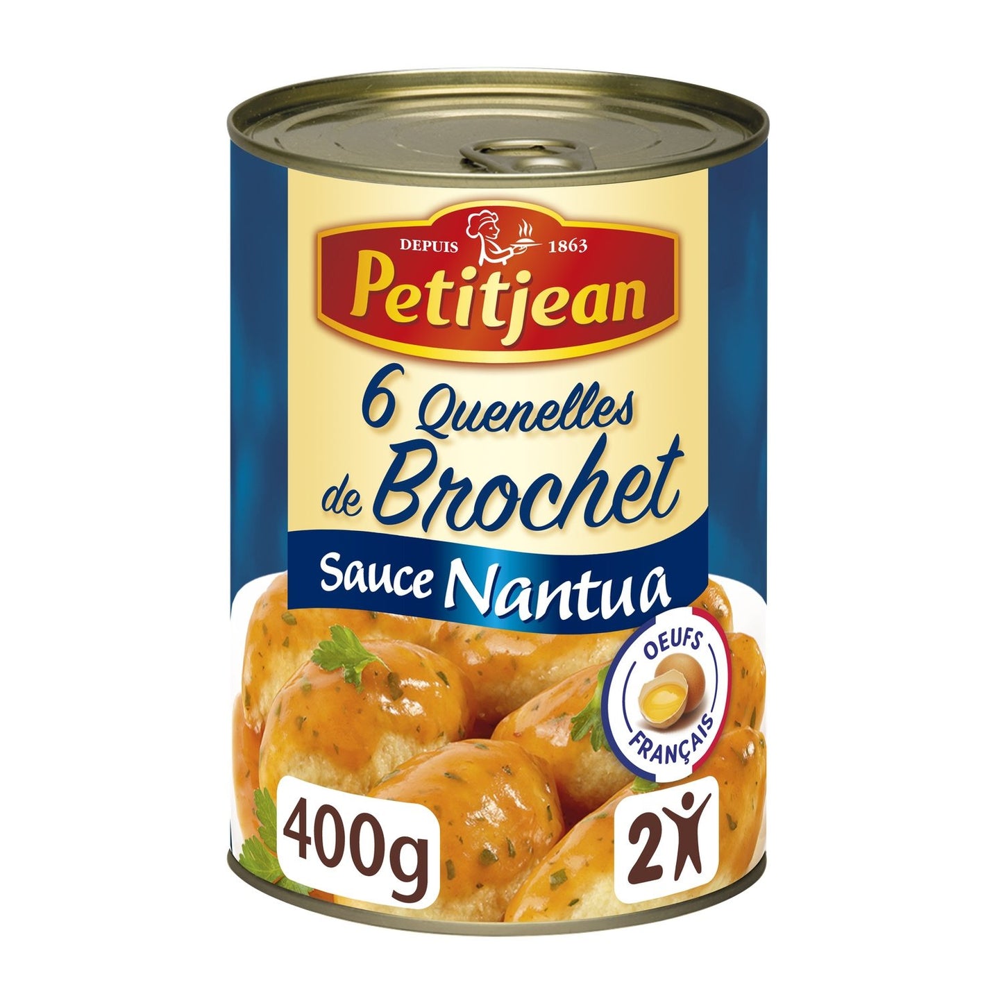 Plat Individuel Quenelles de Brochet PETIT JEAN la boite de 400g