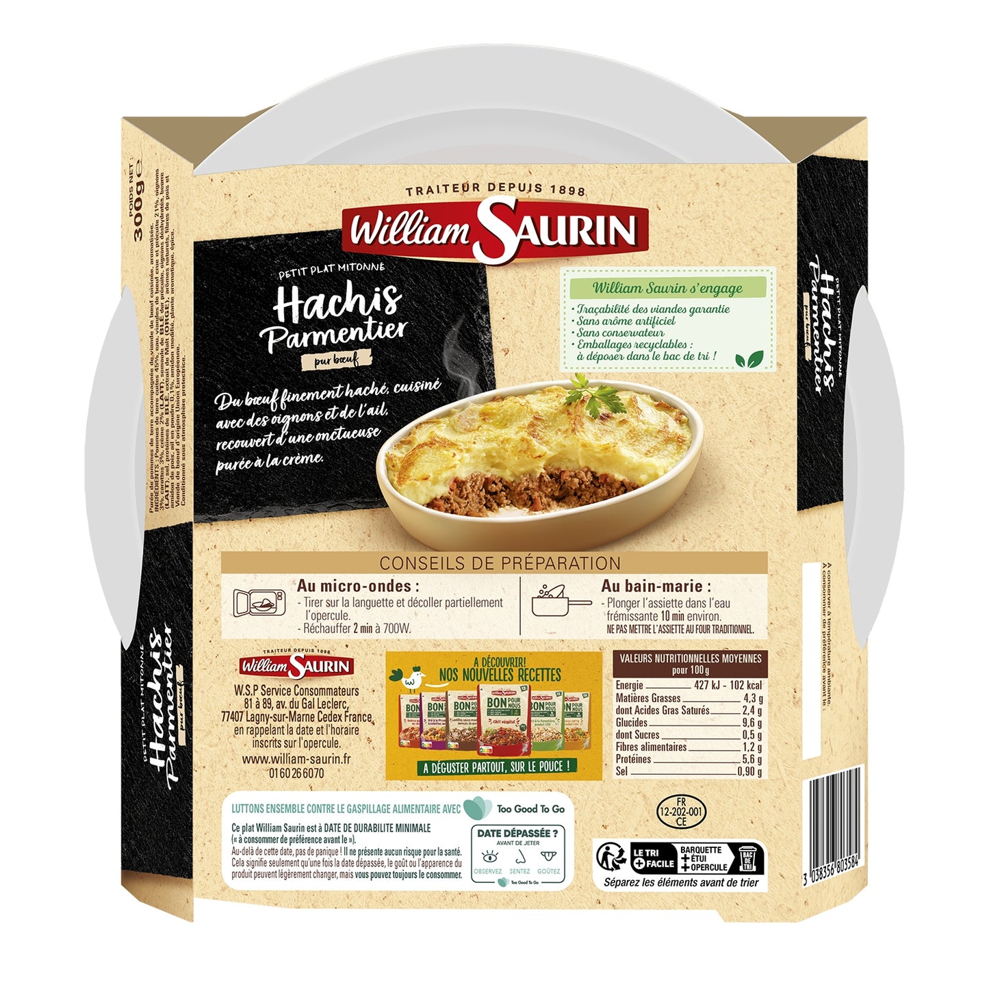 WILLIAM SAURIN Beef Shepherd's Pie Cooked Dish