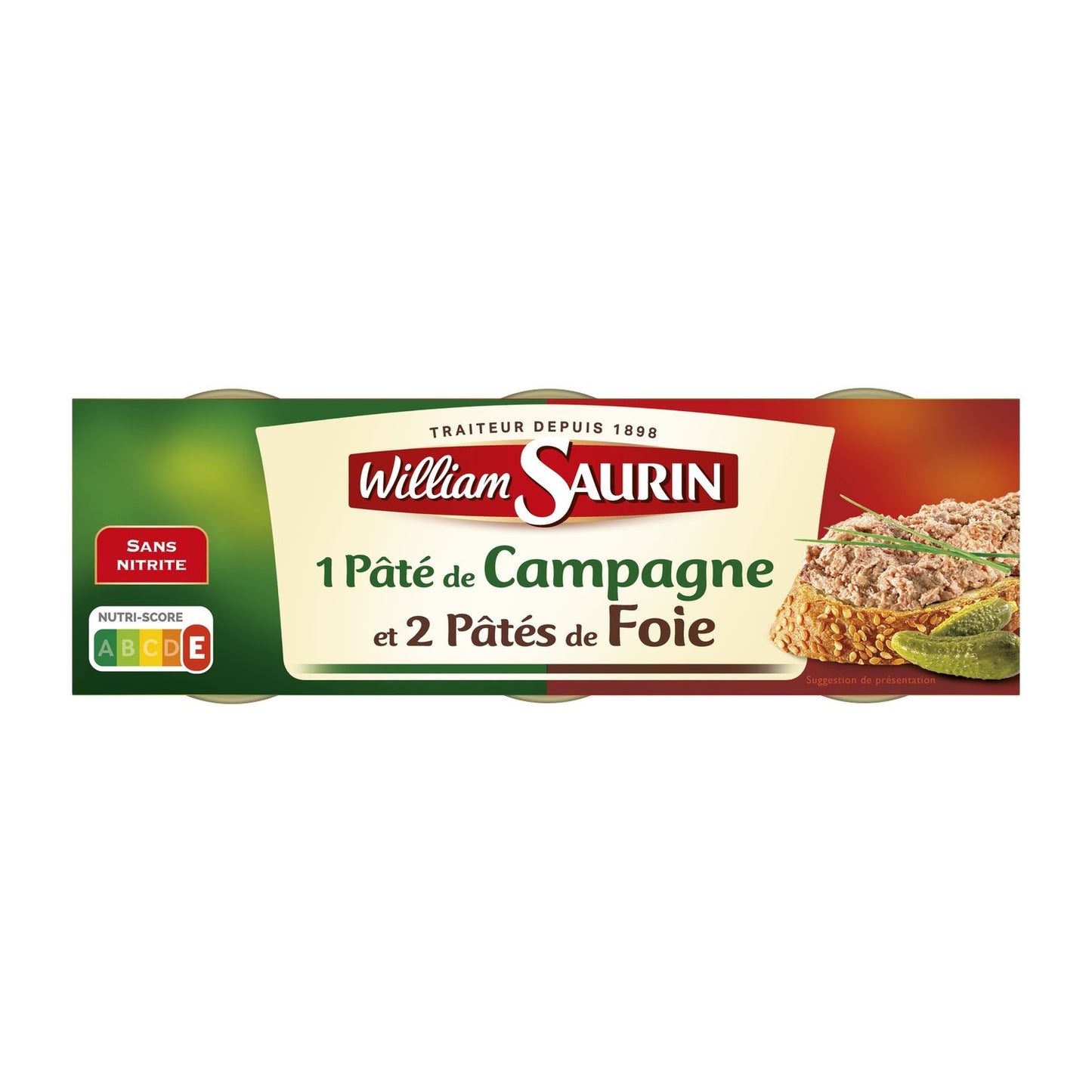 Combined Pâté of 2 Liver Pâtés and 1 Country Pâté WILLIAM SAURIN