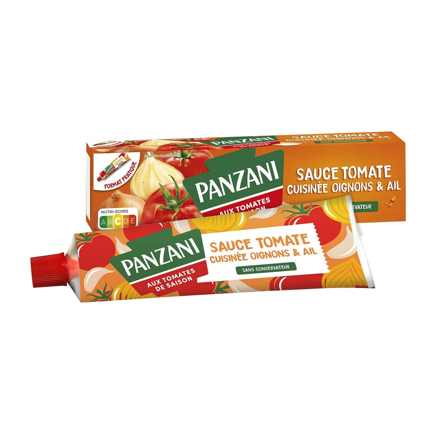 Sauce Tomate Cuisinée aux Oignons et à l'Ail PANZANI le tube de 180g