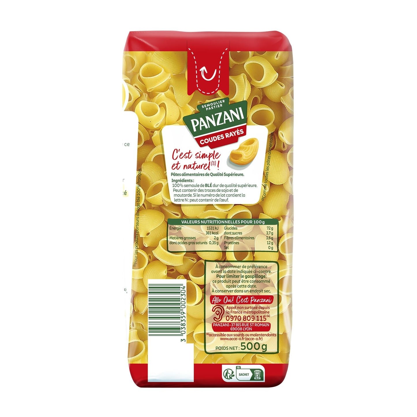 PANZANI 3 Minute Striped Elbow Pasta