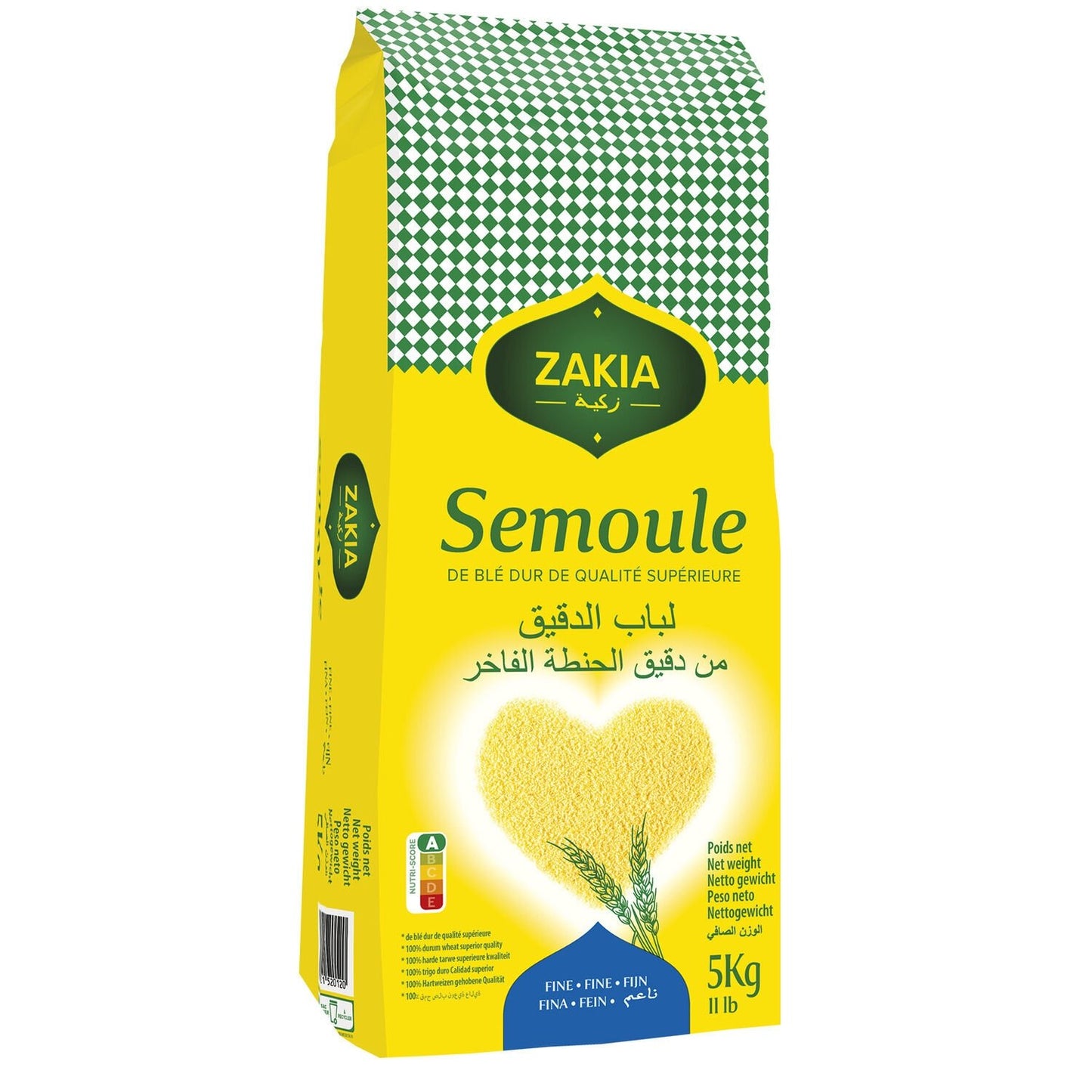Semoule de Blé Dur Extra-Fine ZAKIA le sac de 5 kg