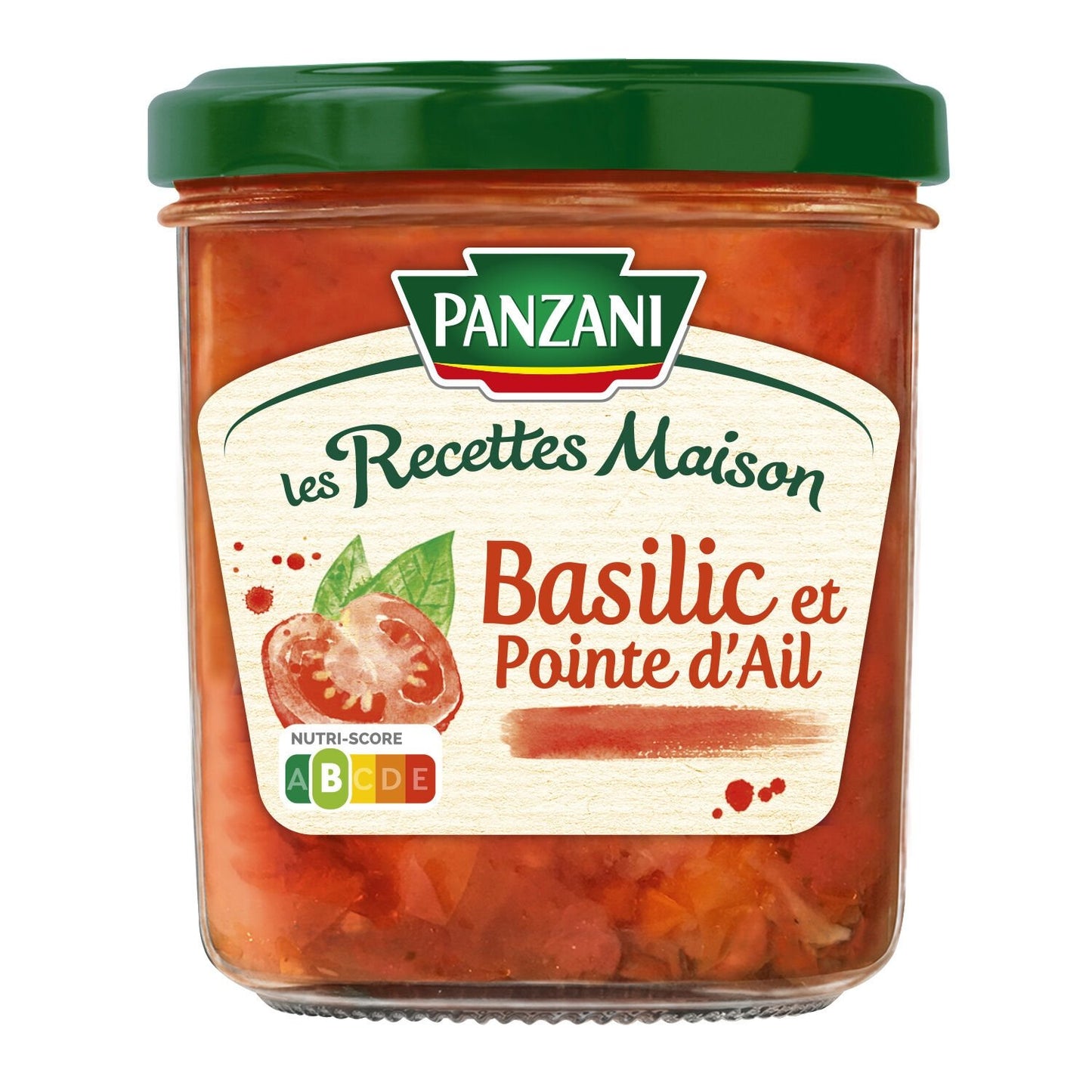 Sauce Tomates Cuisinées au Basilic et d'Ail les Recettes Maison PANZANI le pot de 320g