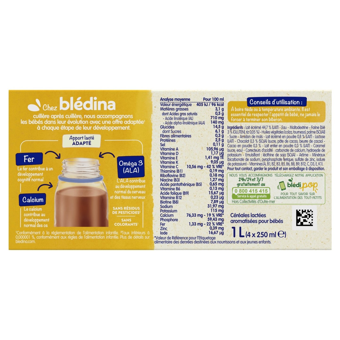 Céréales Bébé Dès 12 Mois Saveur Choco Biscuité Croissance Blédidej BLEDINA