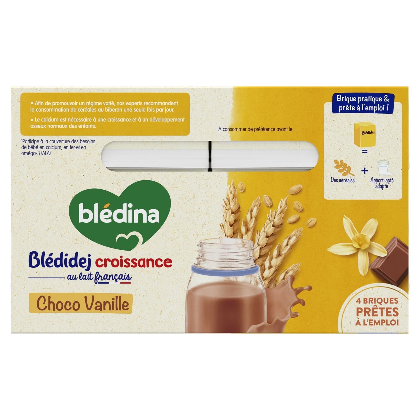 Baby-Getreide ab 12 Monaten Schoko-Vanille-Wachstum Blédidej BLEDINA