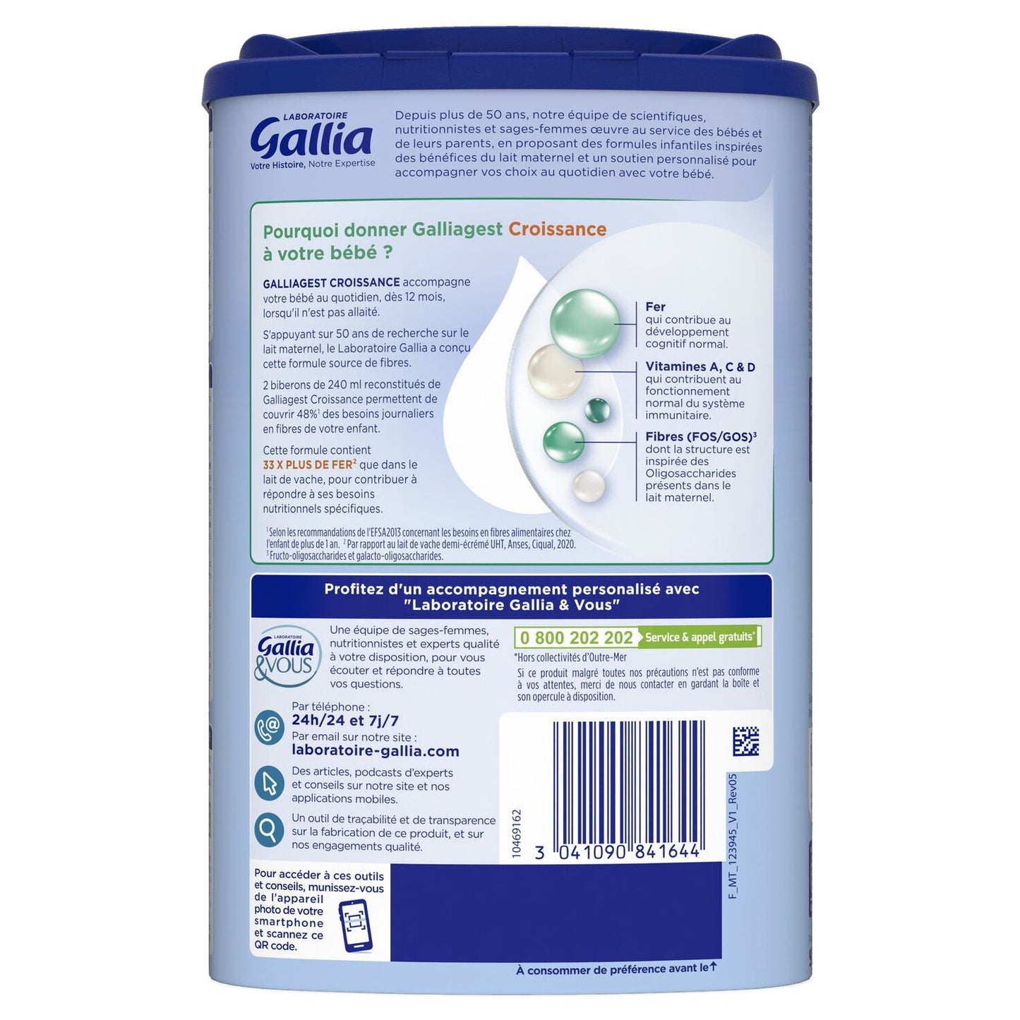 Powdered Baby Milk for Growth 3rd Age From 12 Months Galliagest Croissance GALLIA