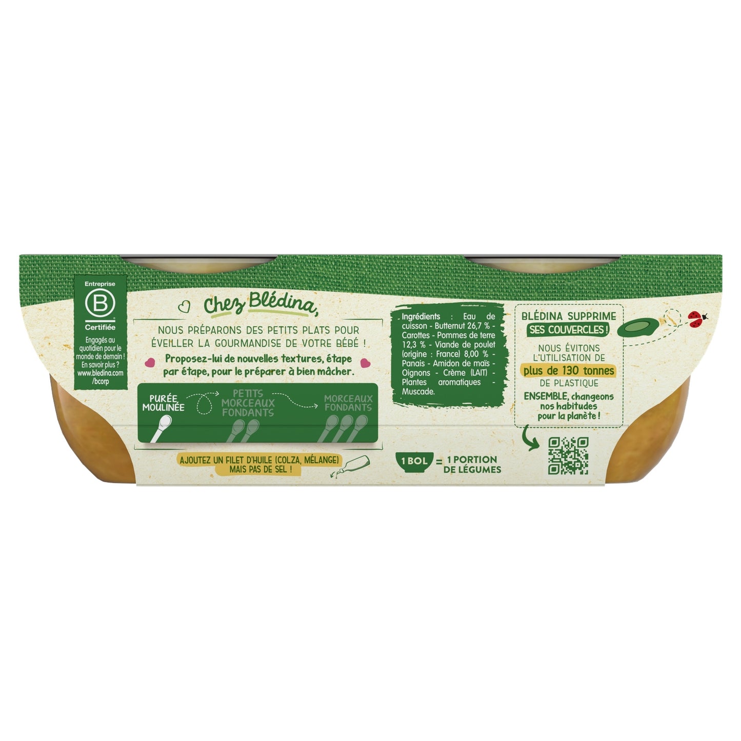 Baby Meal From 6 Months, BLEDINA Butternut Chicken Purée