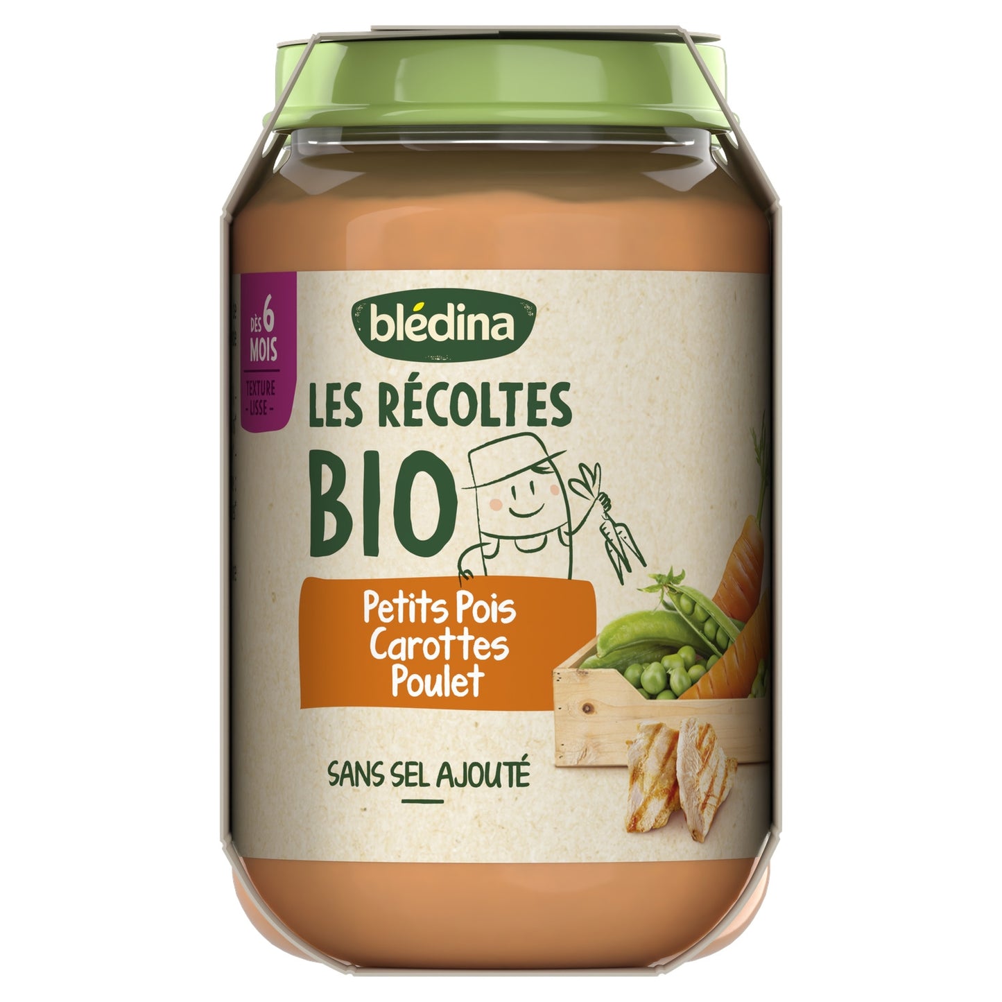 Baby Meal From 6 Months Carrots Peas Farm Chicken Les Récoltes Bio BLEDINA