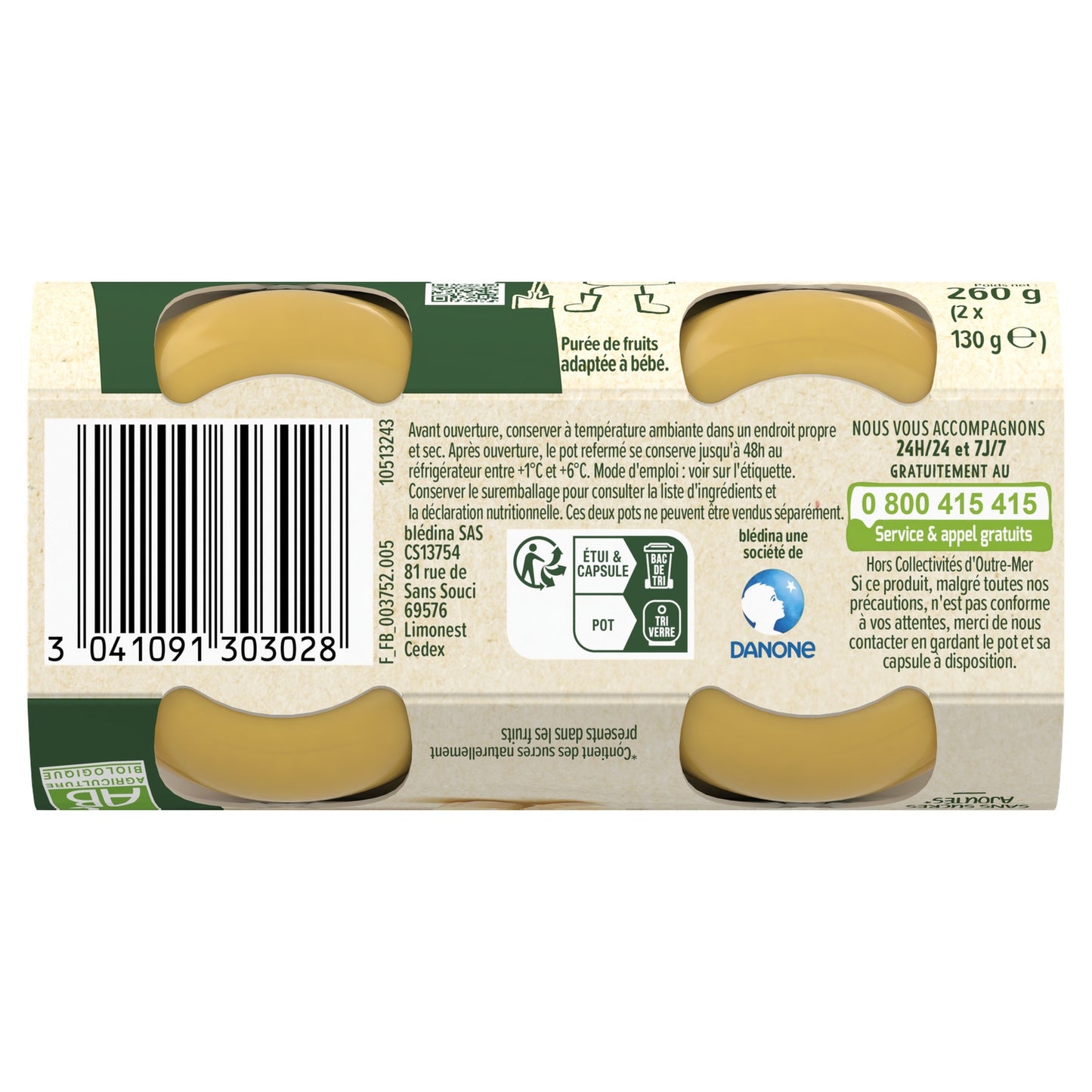 Baby Compote From 6 Months Apples Nectarines Bananas Les Récoltes Bio BLEDINA