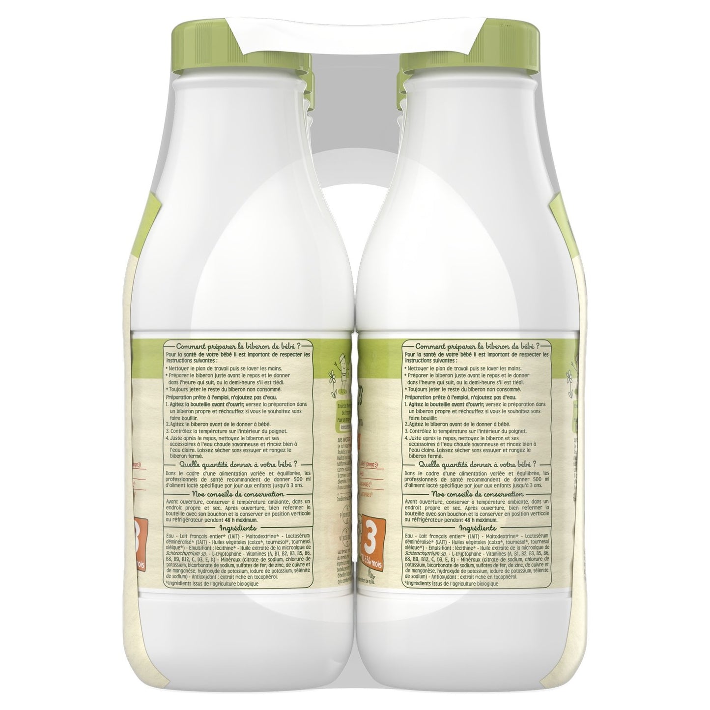 Liquid Baby Milk 3rd Age From 10 Months Organic Les Récoltes Bio BLEDINA