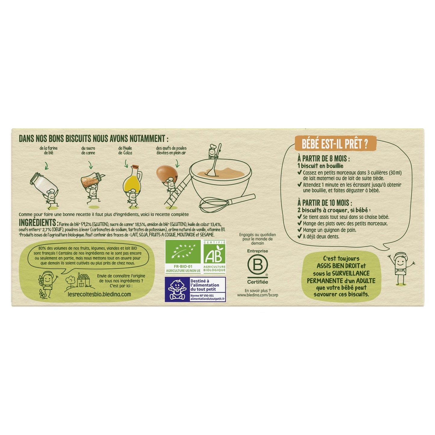 Babykekse ab 8 Monaten Nature les Récoltes Bio BLEDINA