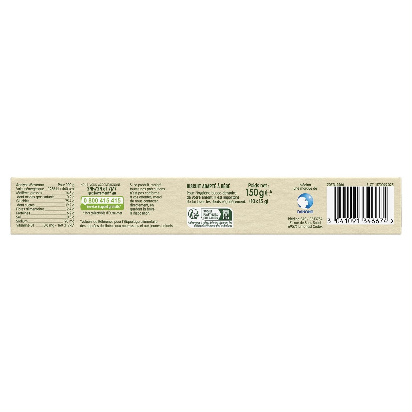 Babykekse ab 8 Monaten Nature les Récoltes Bio BLEDINA