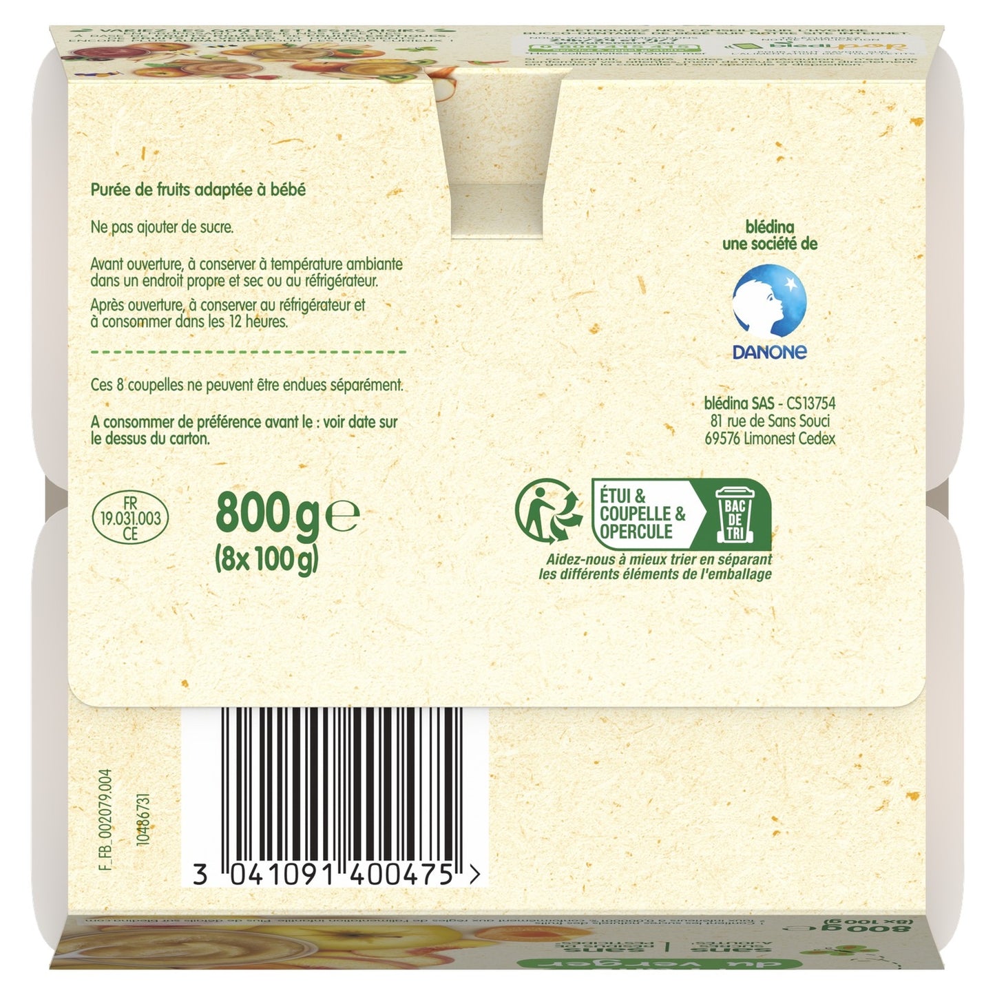 Baby Fruit Puree From 6 Months BLEDINA Orchard Fruits