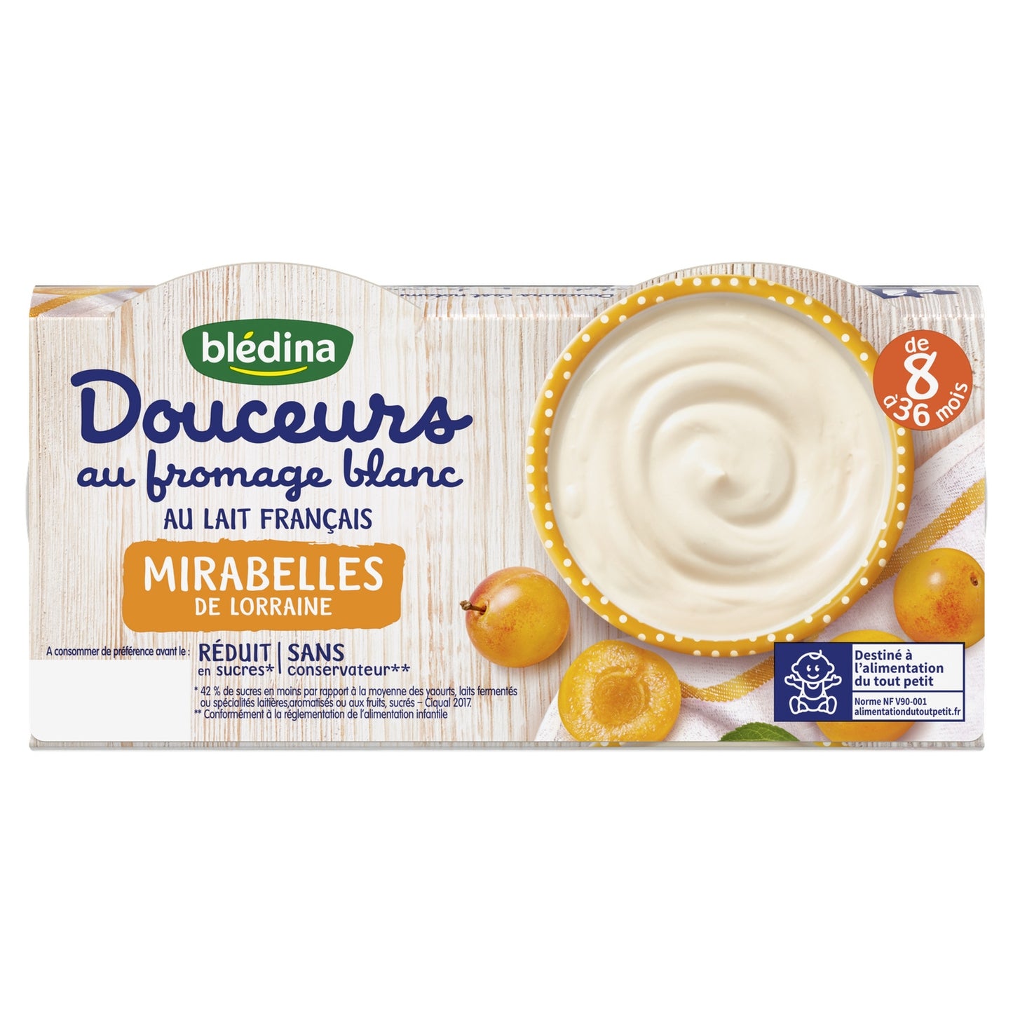 Baby Milk Dessert From 8 Months Mirabelle White Cheese BLEDINA
