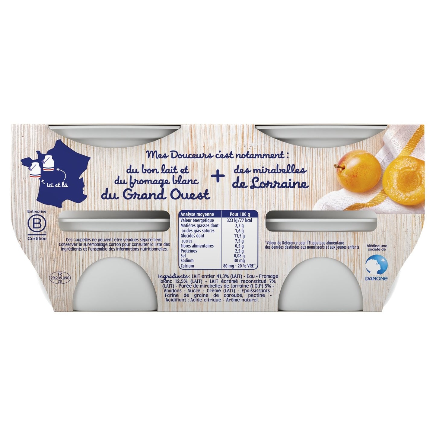 Baby Milk Dessert From 8 Months Mirabelle White Cheese BLEDINA