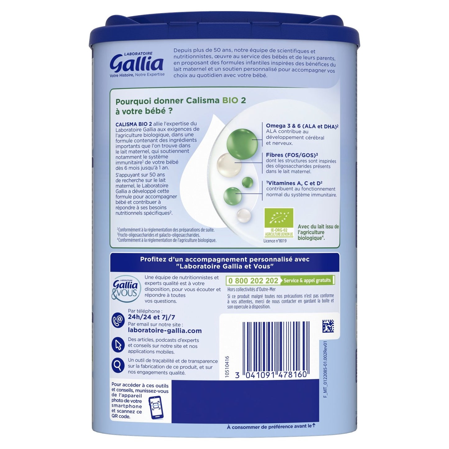 Organic Calisma GALLIA Powdered Baby Milk 2nd Age From 6 Months