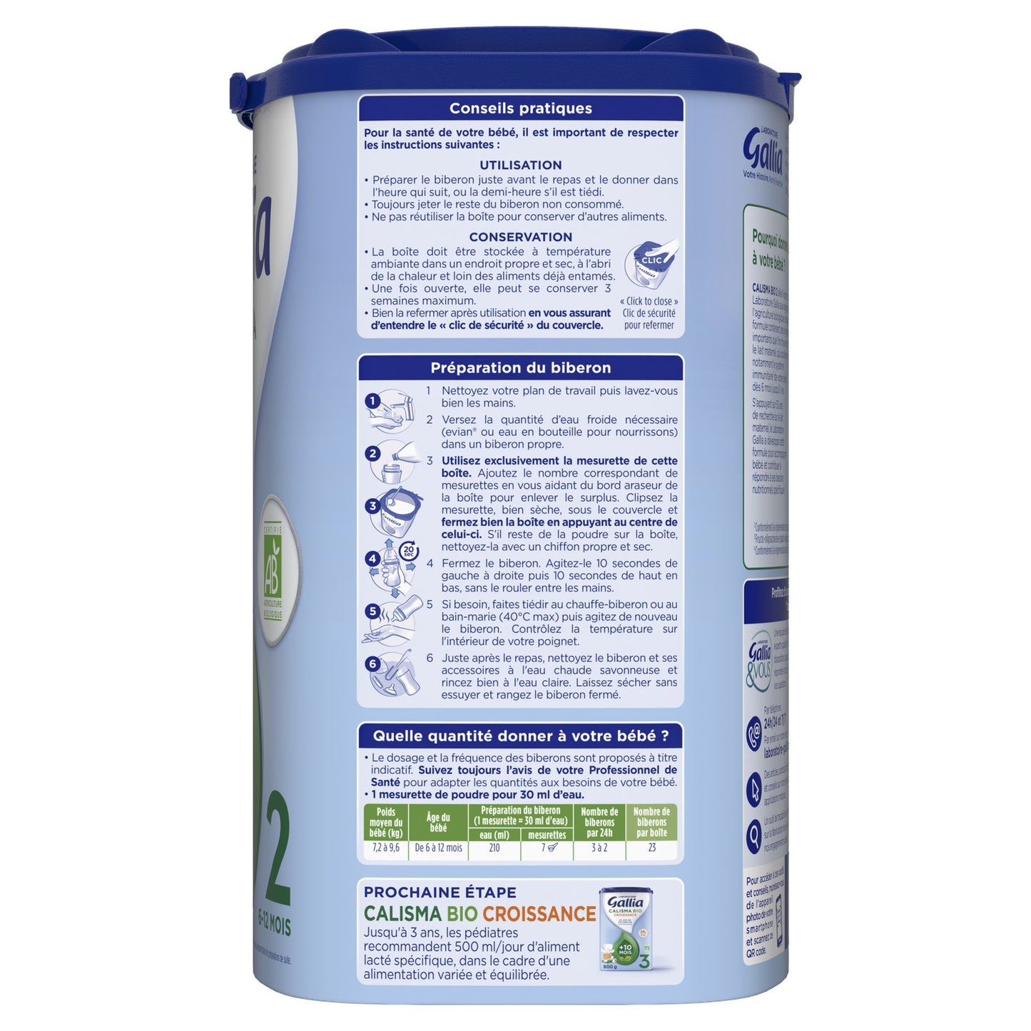 Organic Calisma GALLIA Powdered Baby Milk 2nd Age From 6 Months