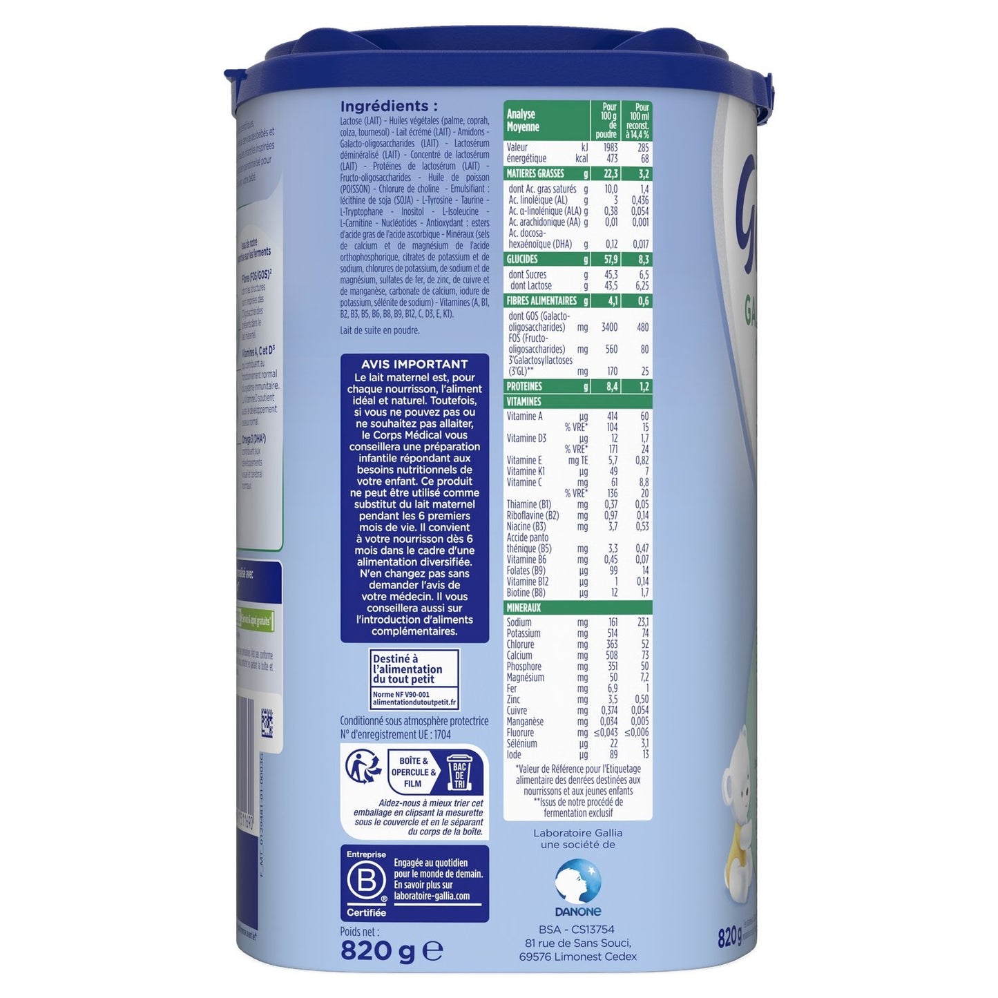 Galliagest Premium Babymilchpulver 2. Lebensjahr 6-12 Monate GALLIA