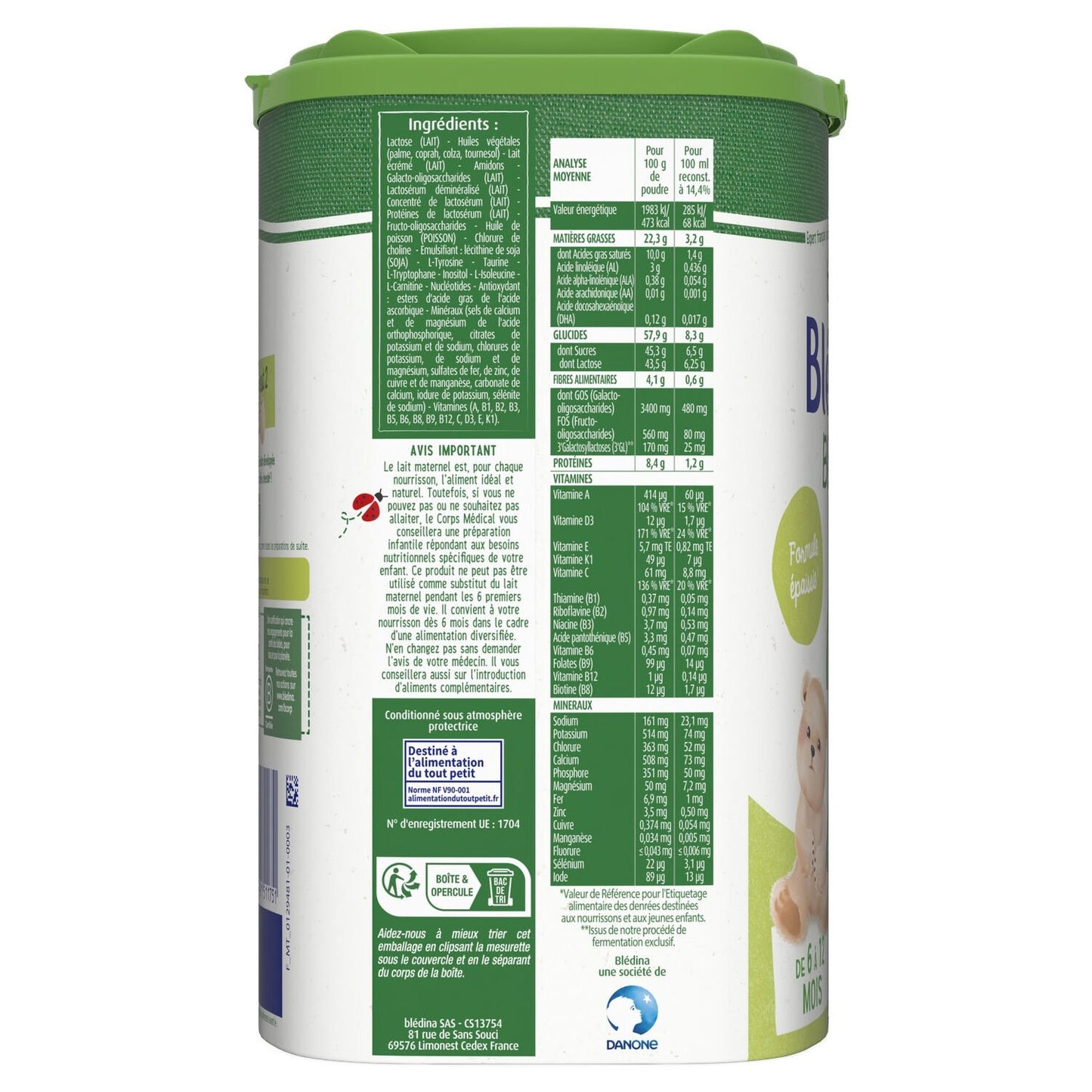 Blédigest BLEDINA Powdered Baby Milk 2nd Age From 6 Months