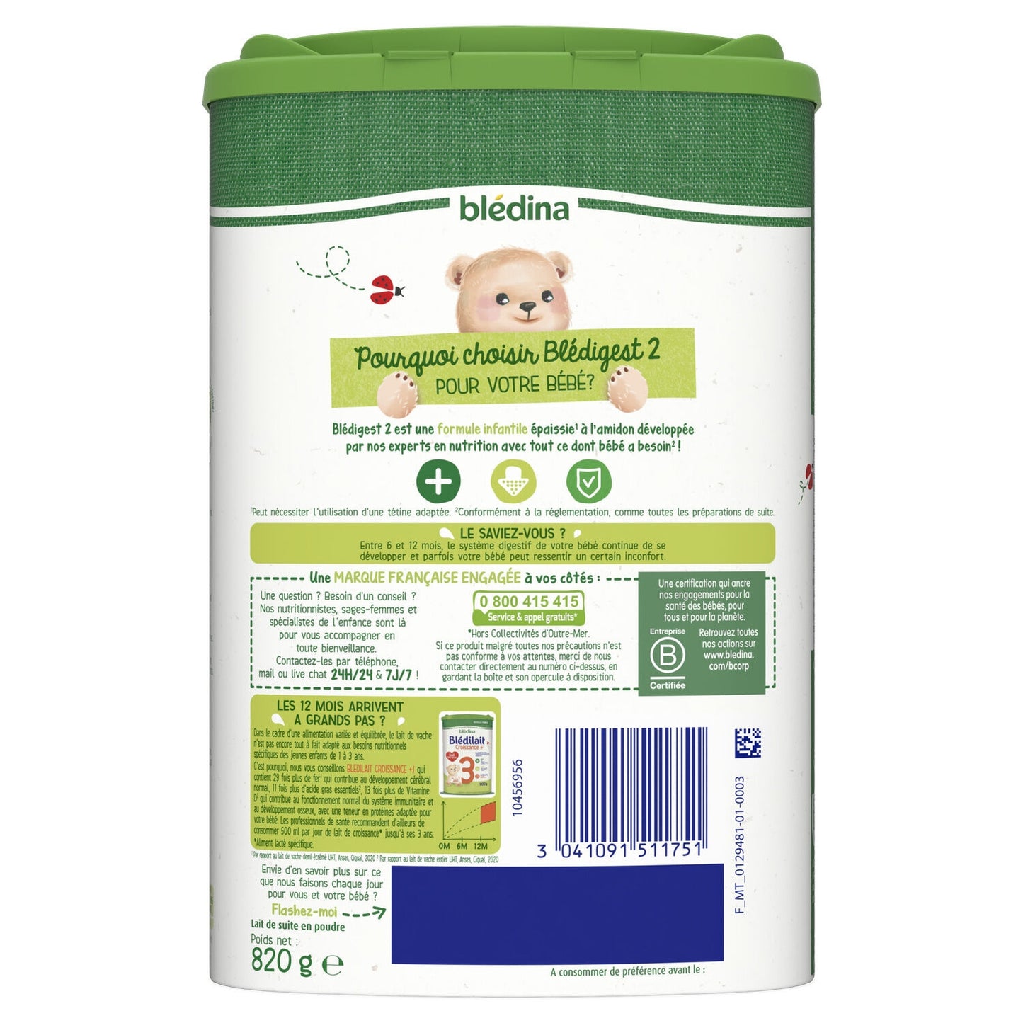 Blédigest BLEDINA Powdered Baby Milk 2nd Age From 6 Months