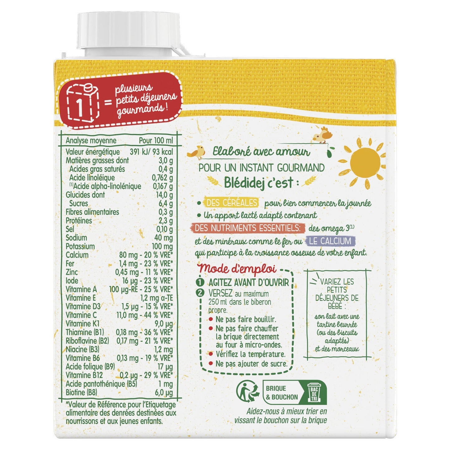 Baby-Getreide ab 12 Monaten Geschmack Keks Delight Choco Wachstum Blédidej BLEDINA