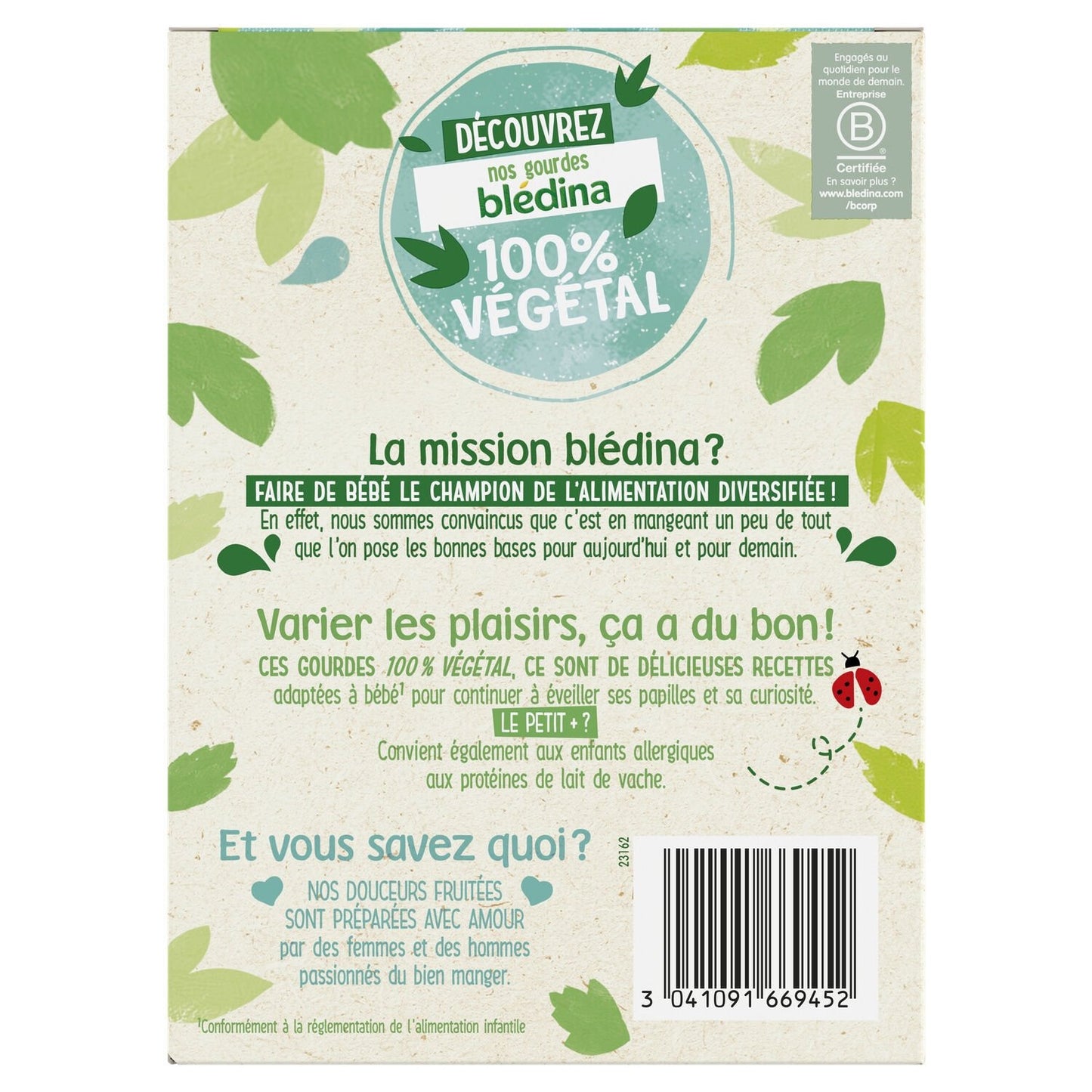 Compote Bébé Végétale Dès 6 Mois Pommes Bananes Ananas Lait de Coco et Pommes Bananes Myrtilles Mûres Lait de Coco BLEDINA