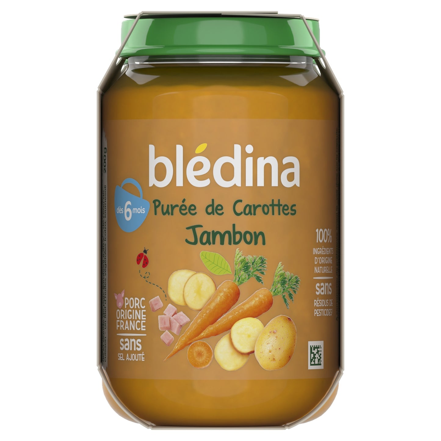 Plat Bébé Dès 6 Mois Purée de Carottes Jambon BLEDINA