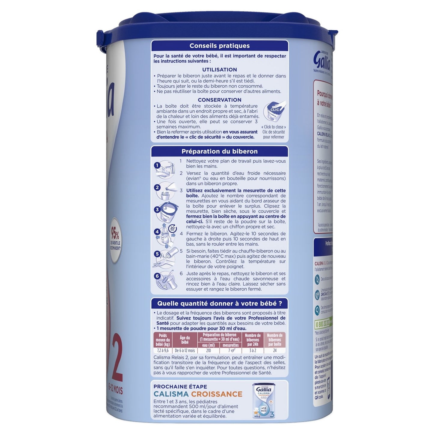 Baby Milk Powder 2nd Age 6-12 Months Calisma Relais GALLIA