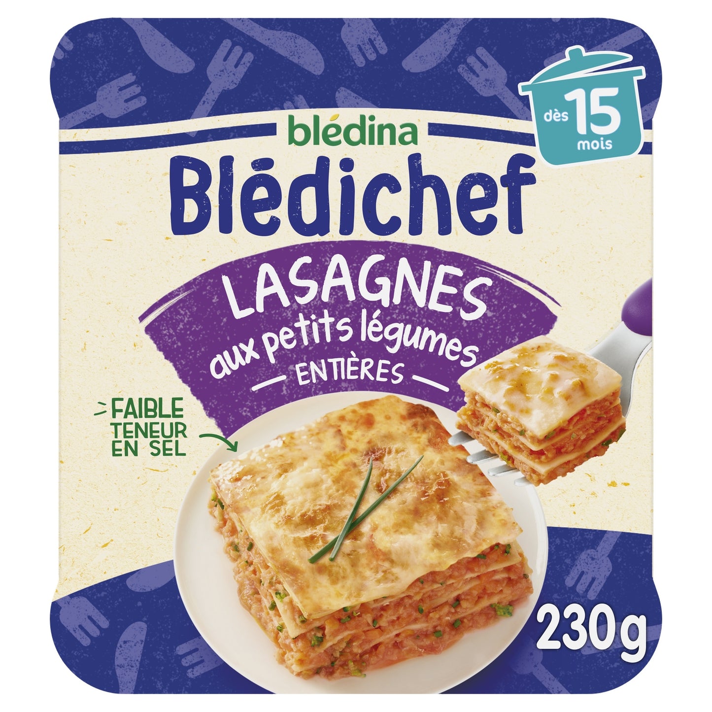 Baby Dish From 15 Months, Lasagna with Small Vegetables BLEDICHEF BLEDINA