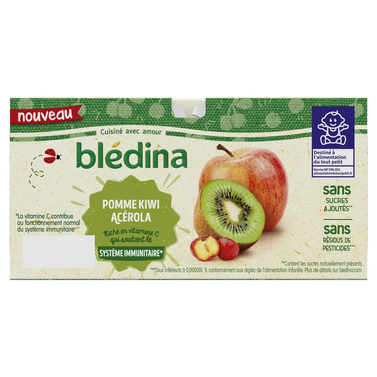 Baby Compotes From 6 Months Apple Kiwi Acerola BLEDINA