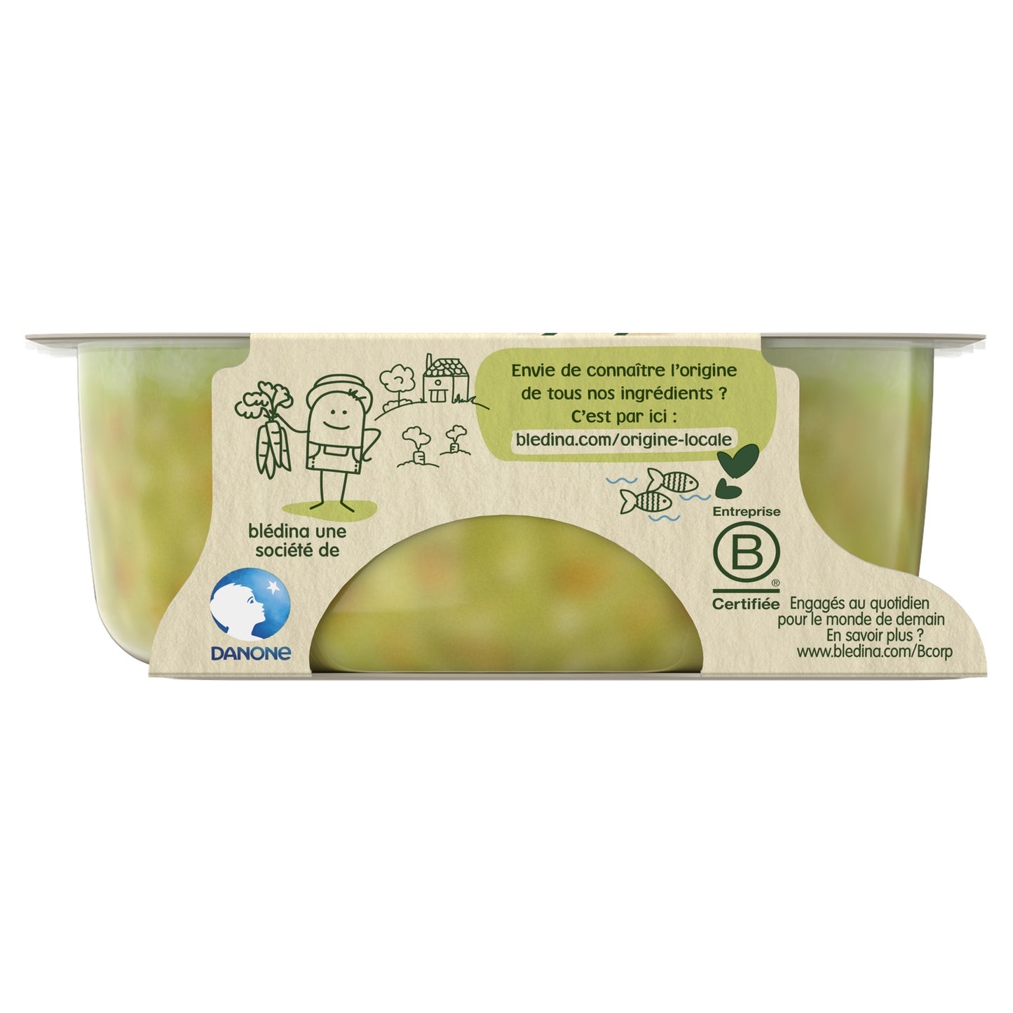 Babygericht ab 15 Monaten Spinat Erbsen Star Pasta Lachs BLEDINA Committed Harvests