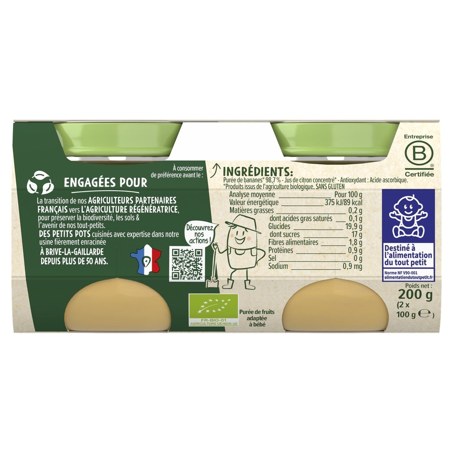 Organic Banana Puree From 4-6 Months BLEDINA