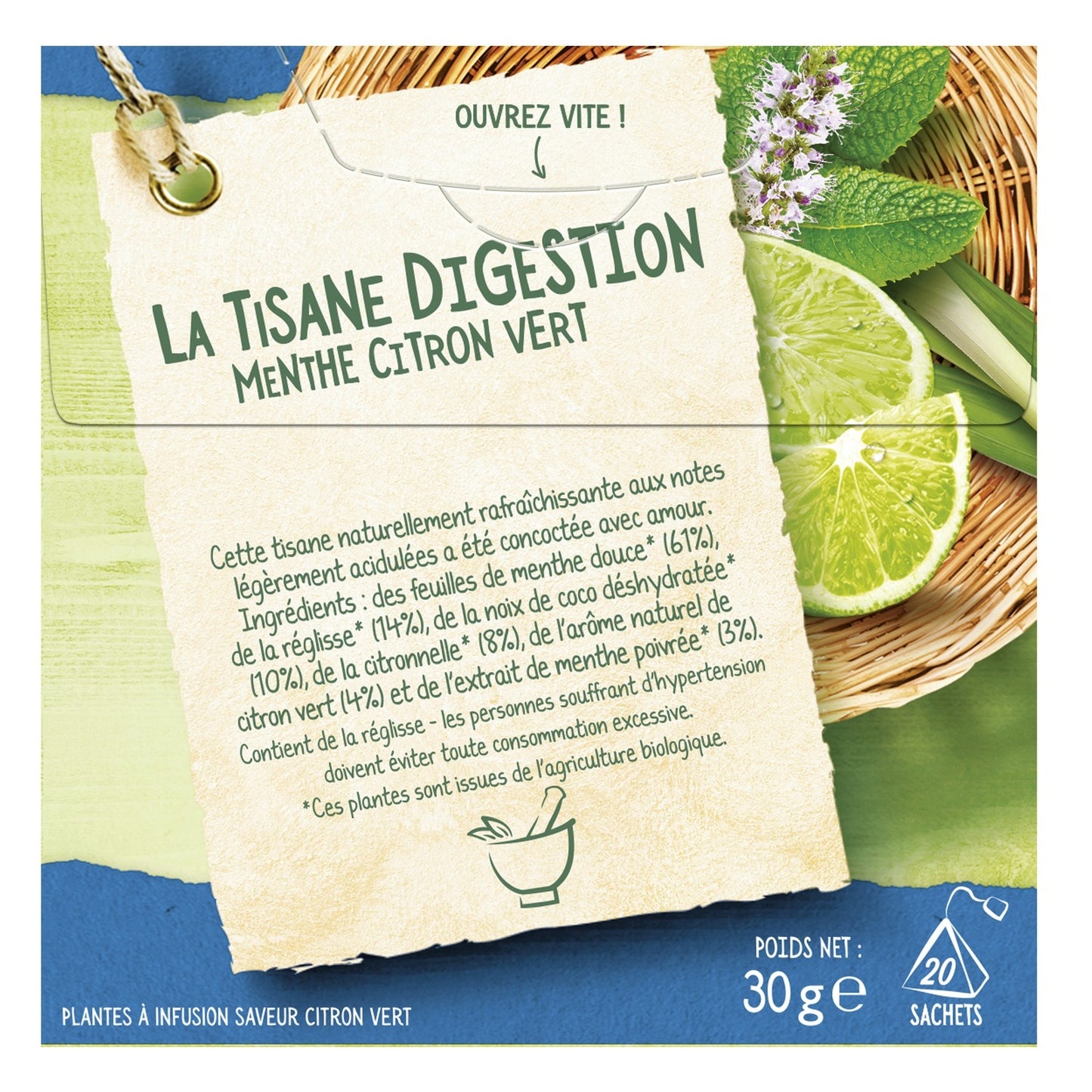 Organic Mint Lime Digestion Infusion LA TISANIERE