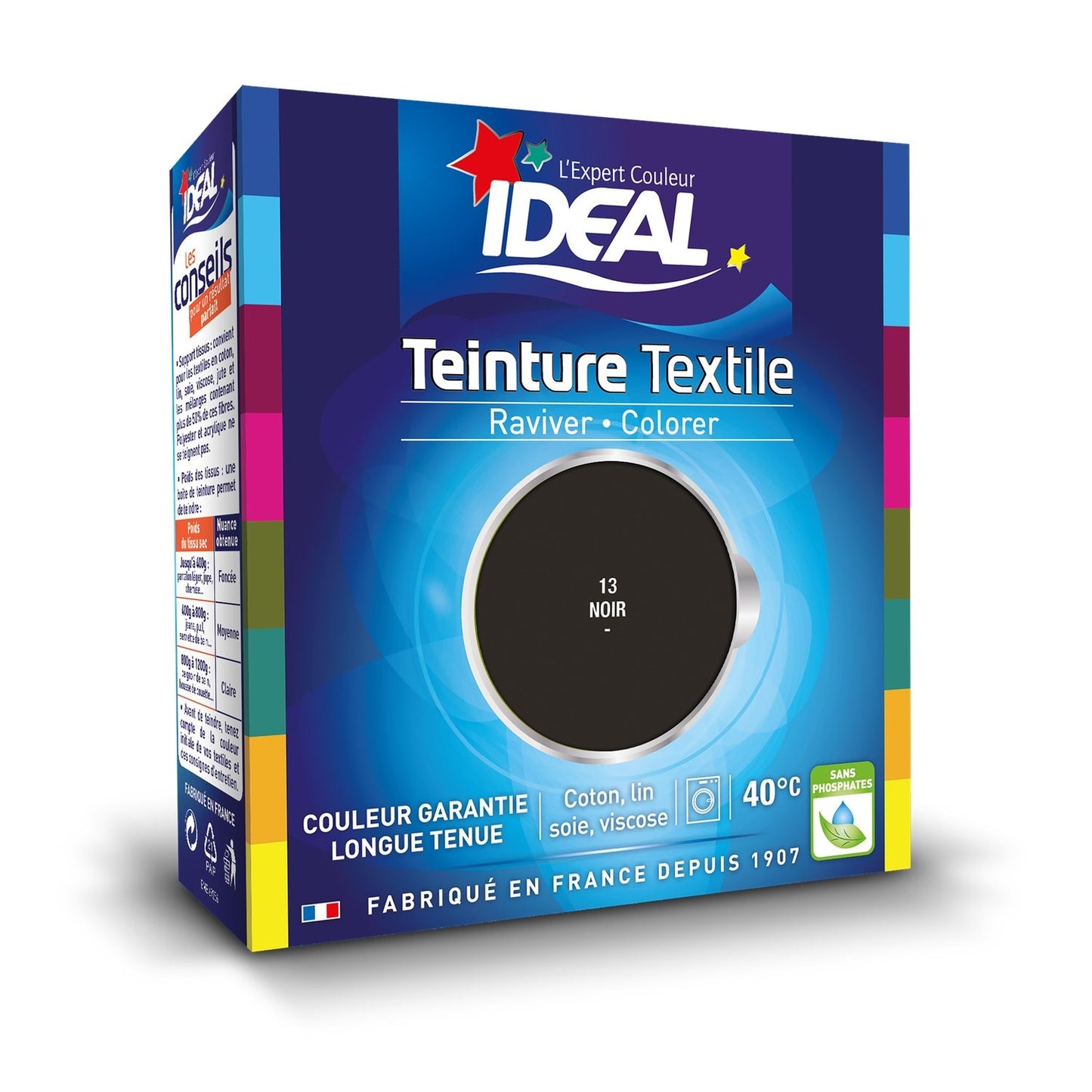 Teinture Textile Noir IDEAL la teinture de 75 ml