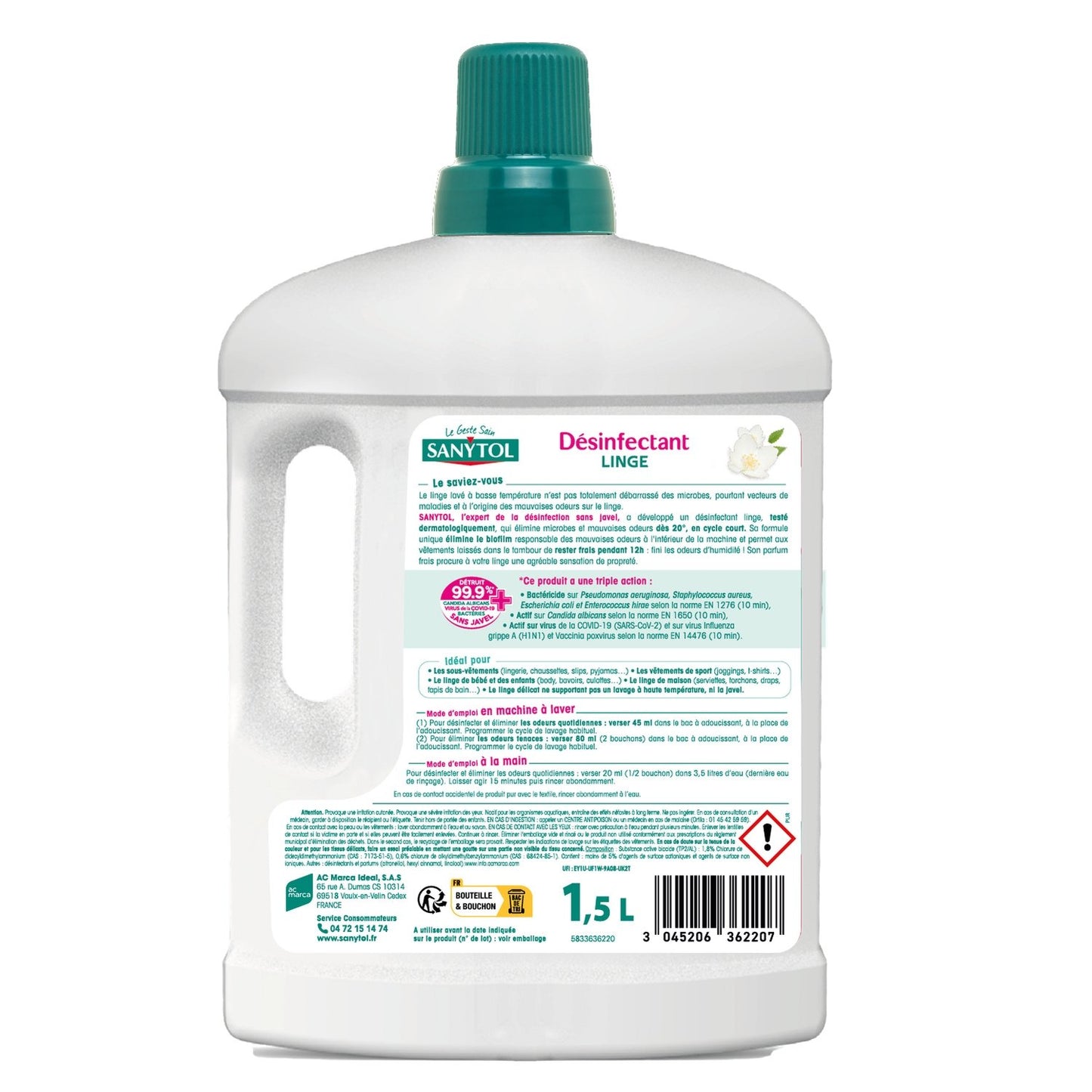 SANYTOL Anti-Geruch Wäschedesinfektionsmittel Weißer Blumenduft