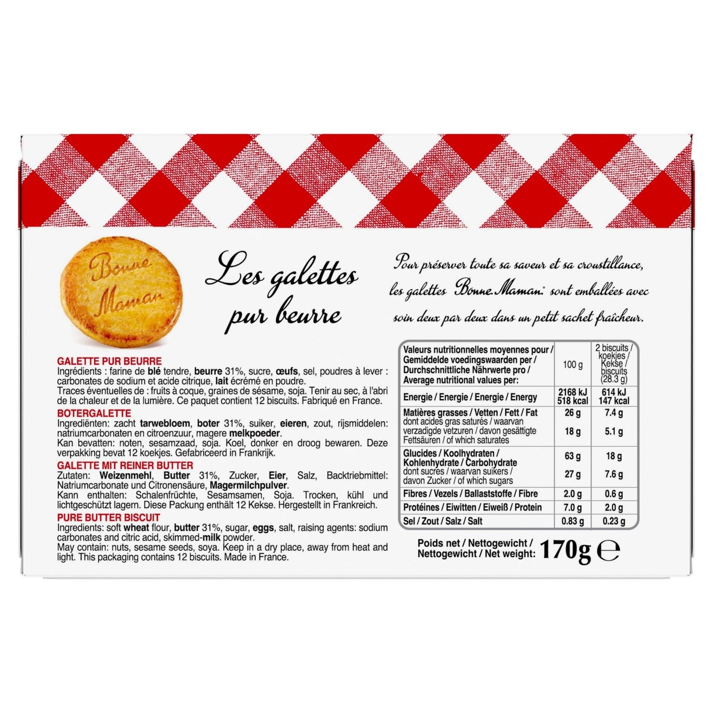 Biscuits Galettes Pur Beurre BONNE MAMAN