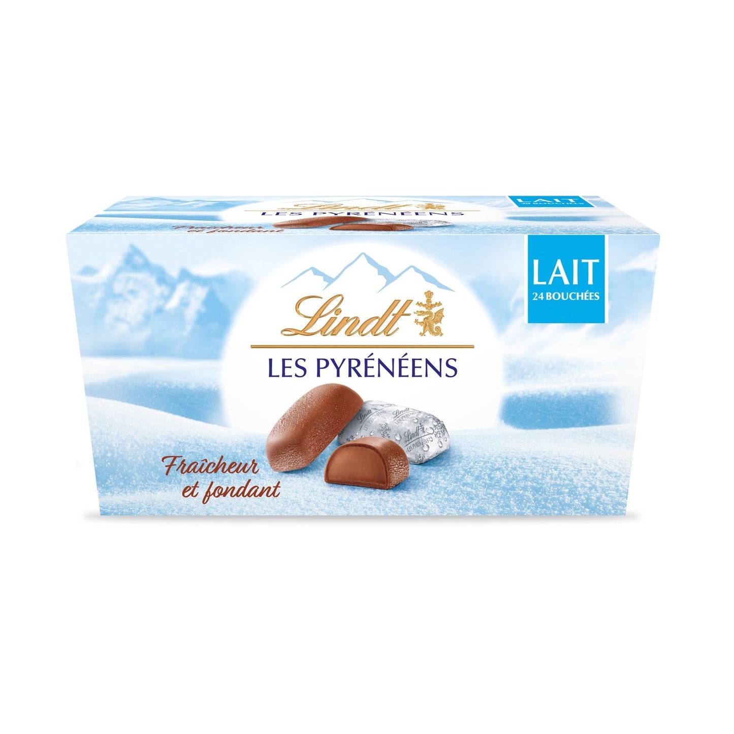 Bouchées de Chocolat Lait, Pyrénéens LINDT - Gamme de Noël 2025 la boite de 175g