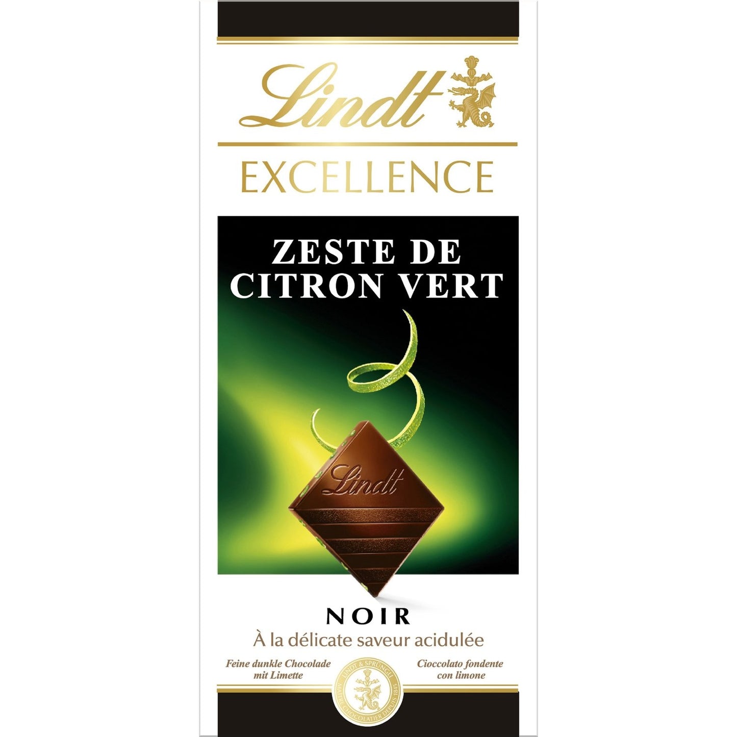 Tablette de Chocolat Noir Excellence Citron Vert LINDT La tablette de 100g