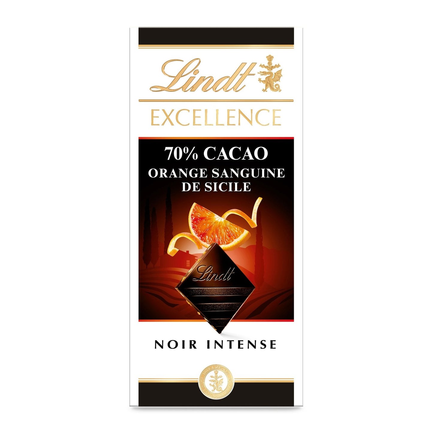 LINDT Excellence 70% Blood Orange Dark Chocolate Bar