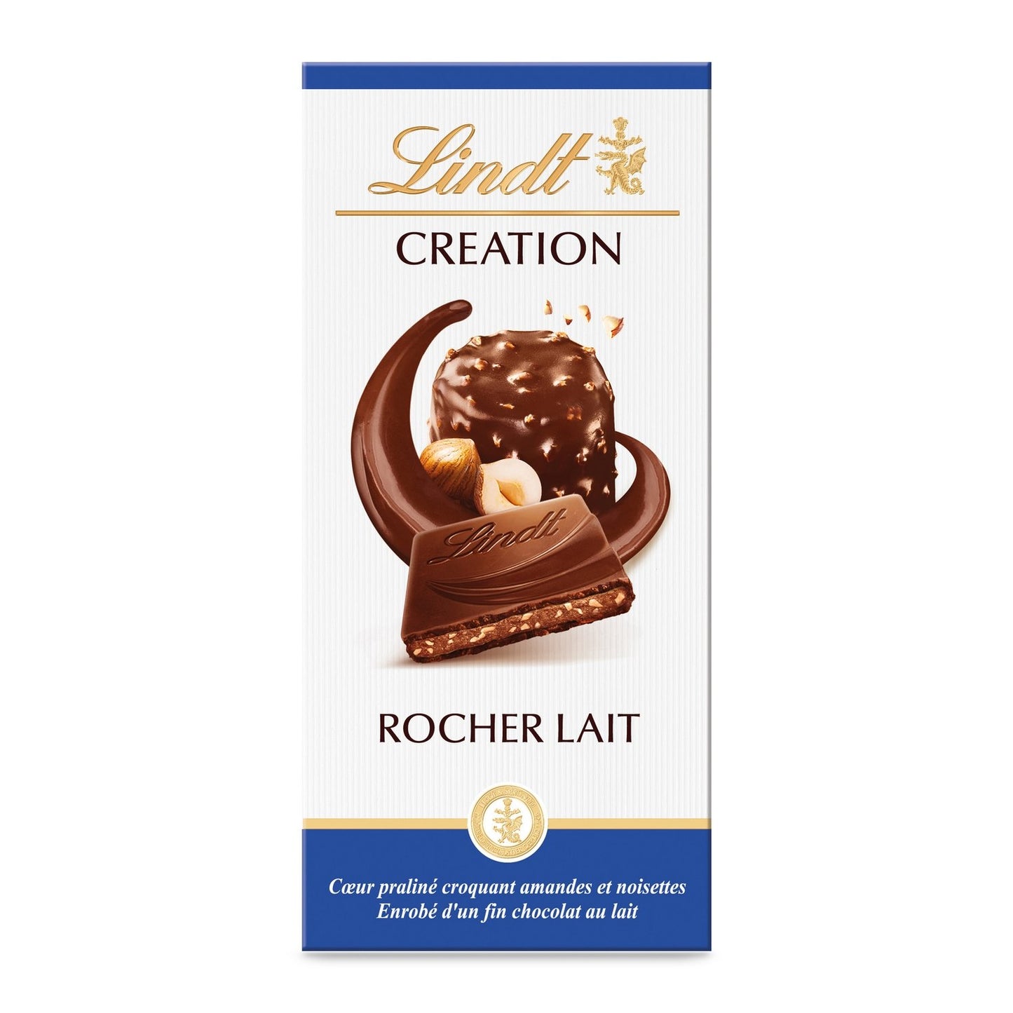 Tablette de Chocolat Lait Création Rocher LINDT La tablette de 150g